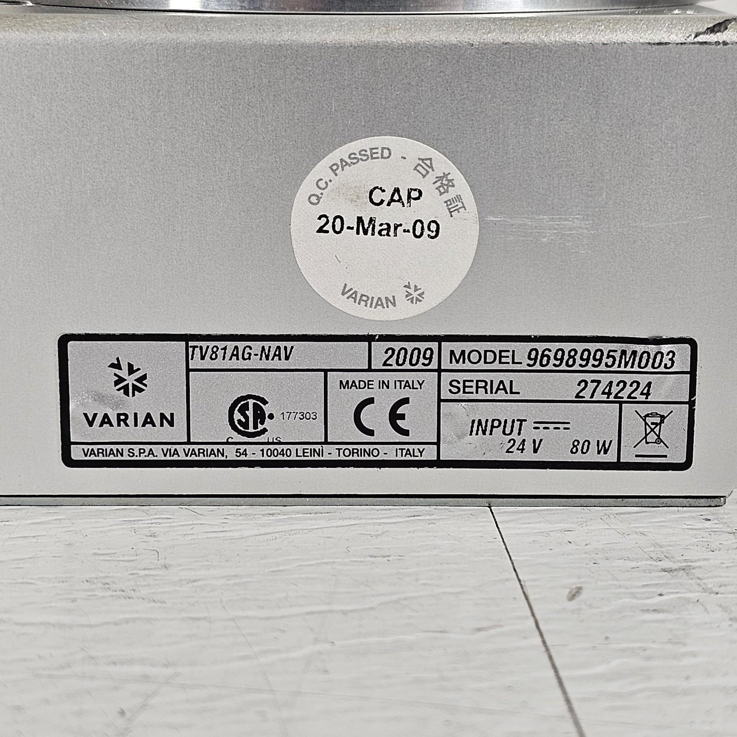 TESTED E-7 Torr: Varian TV-81 Turbo-V 81-T Turbomolecular High Vacuum Pump UHV