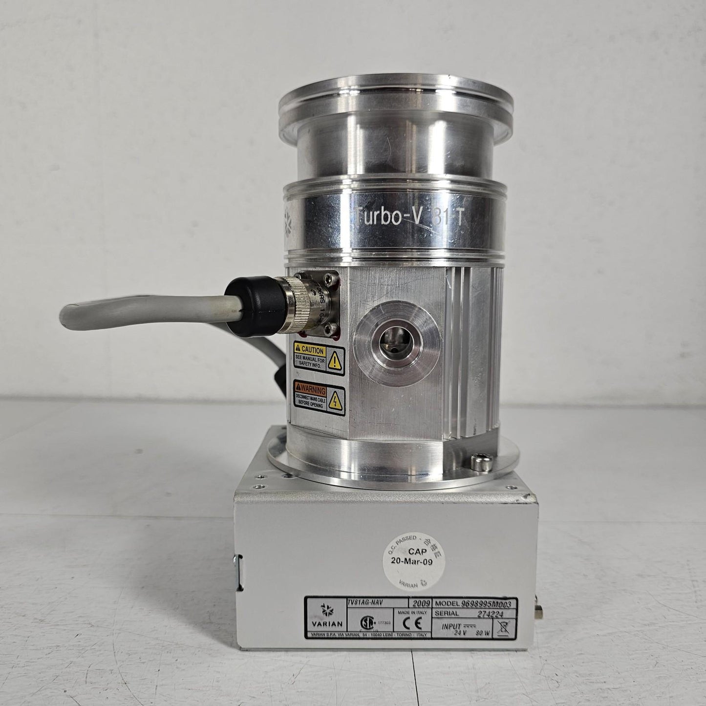TESTED E-7 Torr: Varian TV-81 Turbo-V 81-T Turbomolecular High Vacuum Pump UHV