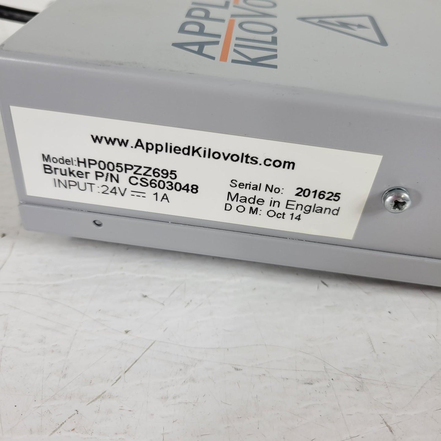Applied Kilovolts HP005NZZ695 High Voltage Power Supply 5kV Negative 24V In