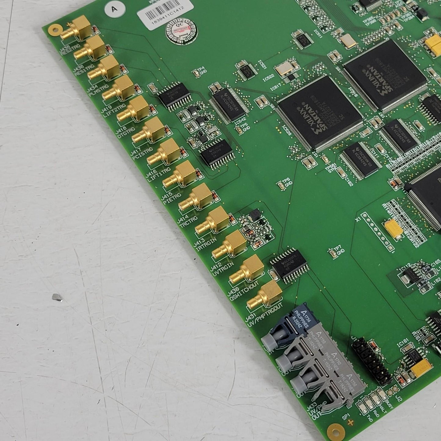Bruker BDD GTSP-5A 1839412 Control Board Optical Coax Trigger Xilinx XC2S50 FPGA