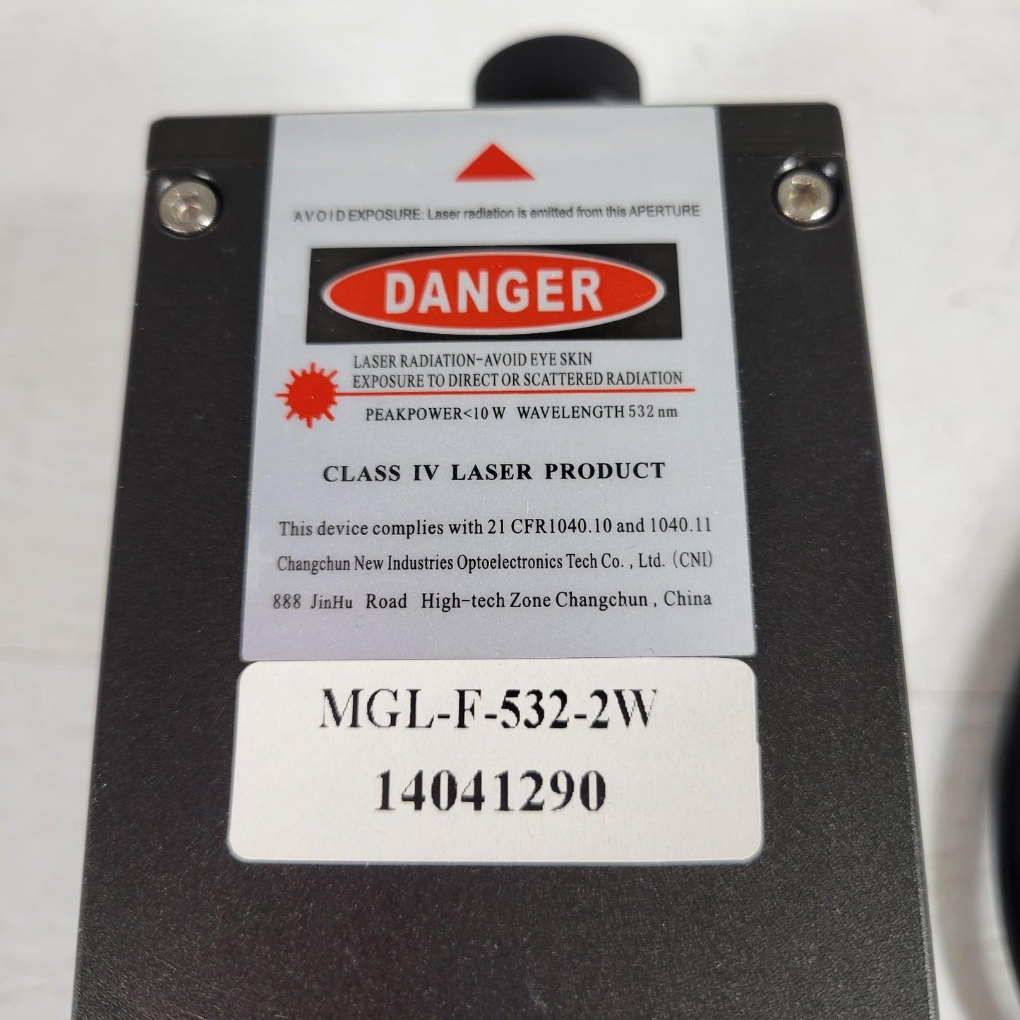 TESTED Optoelectronics 532nm MGL-F-532-2W DPSS Laser Head w/ PSU-H-FDA Source