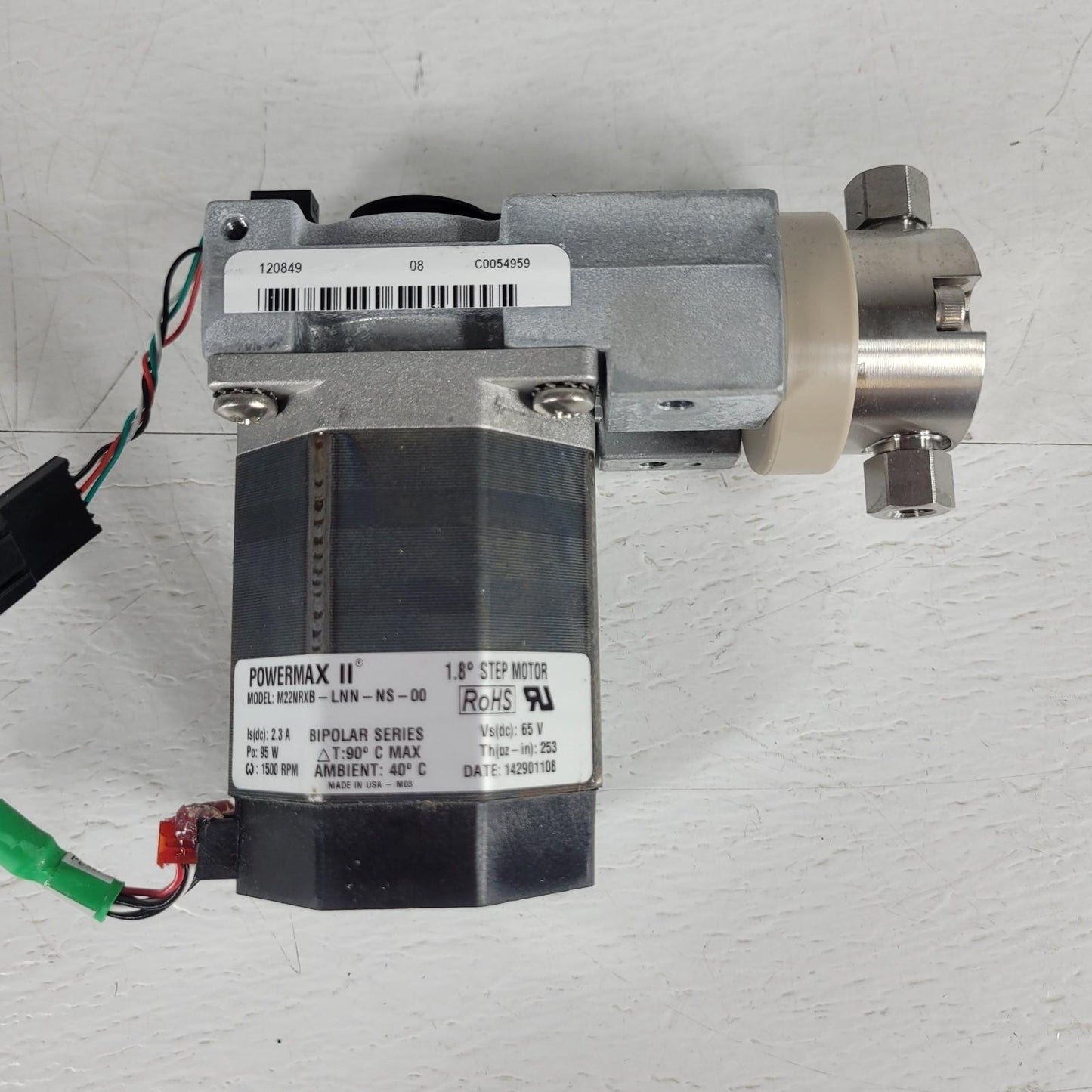 Powermax II M22NRXB-LNN-NS-00 Stepper Motor Fluid Valve Stainless Steel 1500RPM