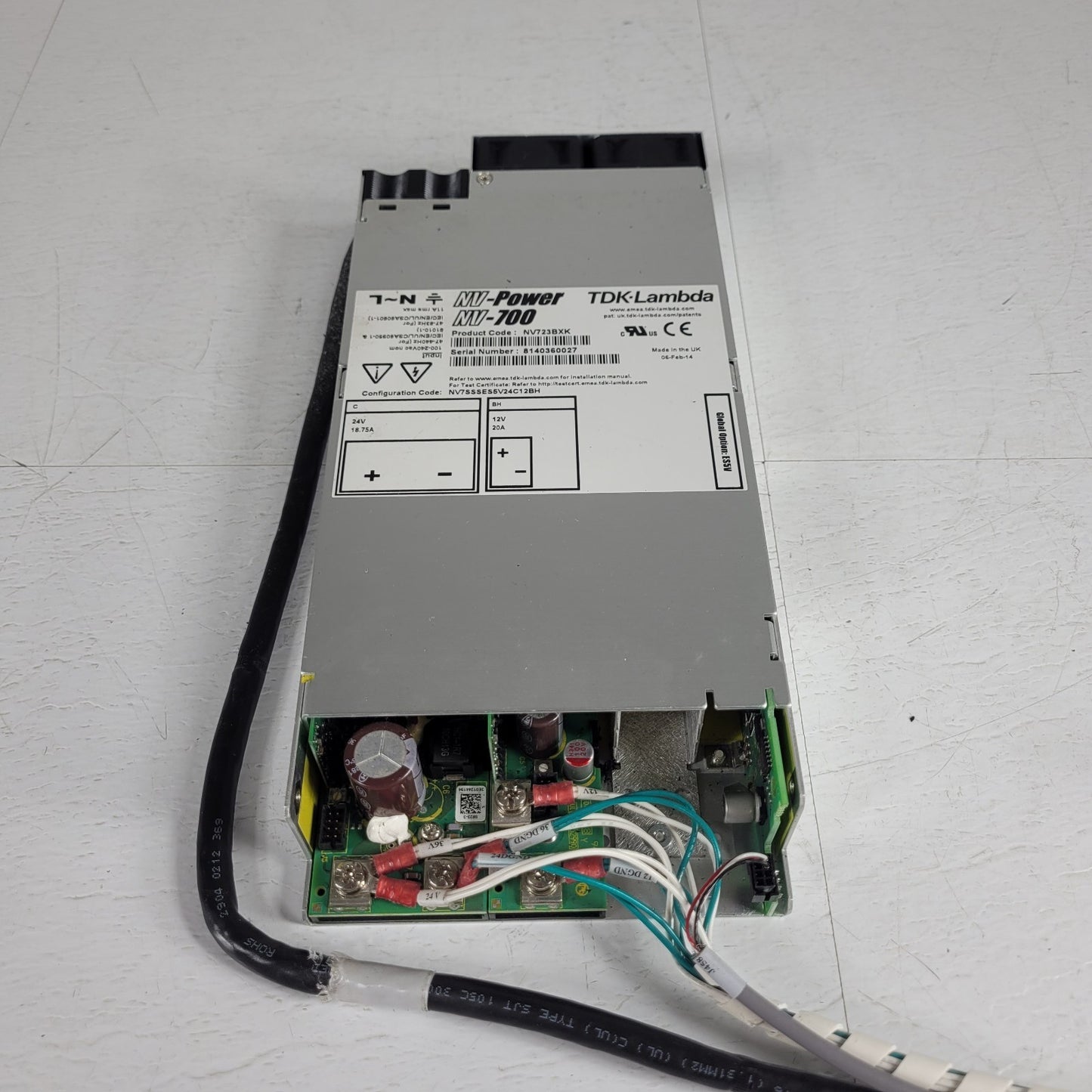 TDK Lambda NV723BXK Single Phase AC DC Power Supply 24V 12VDC Max Output 1150W