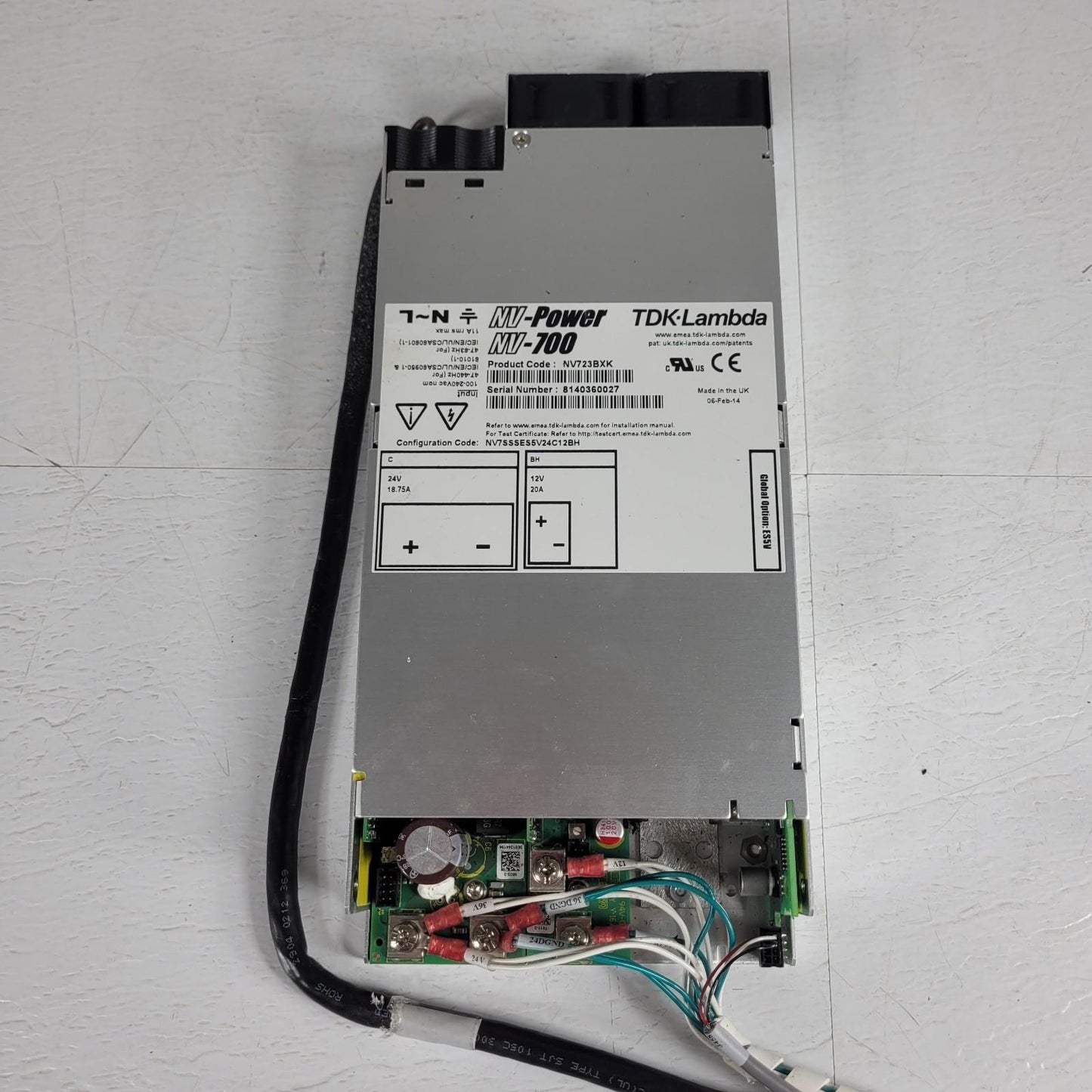 TDK Lambda NV723BXK Single Phase AC DC Power Supply 24V 12VDC Max Output 1150W