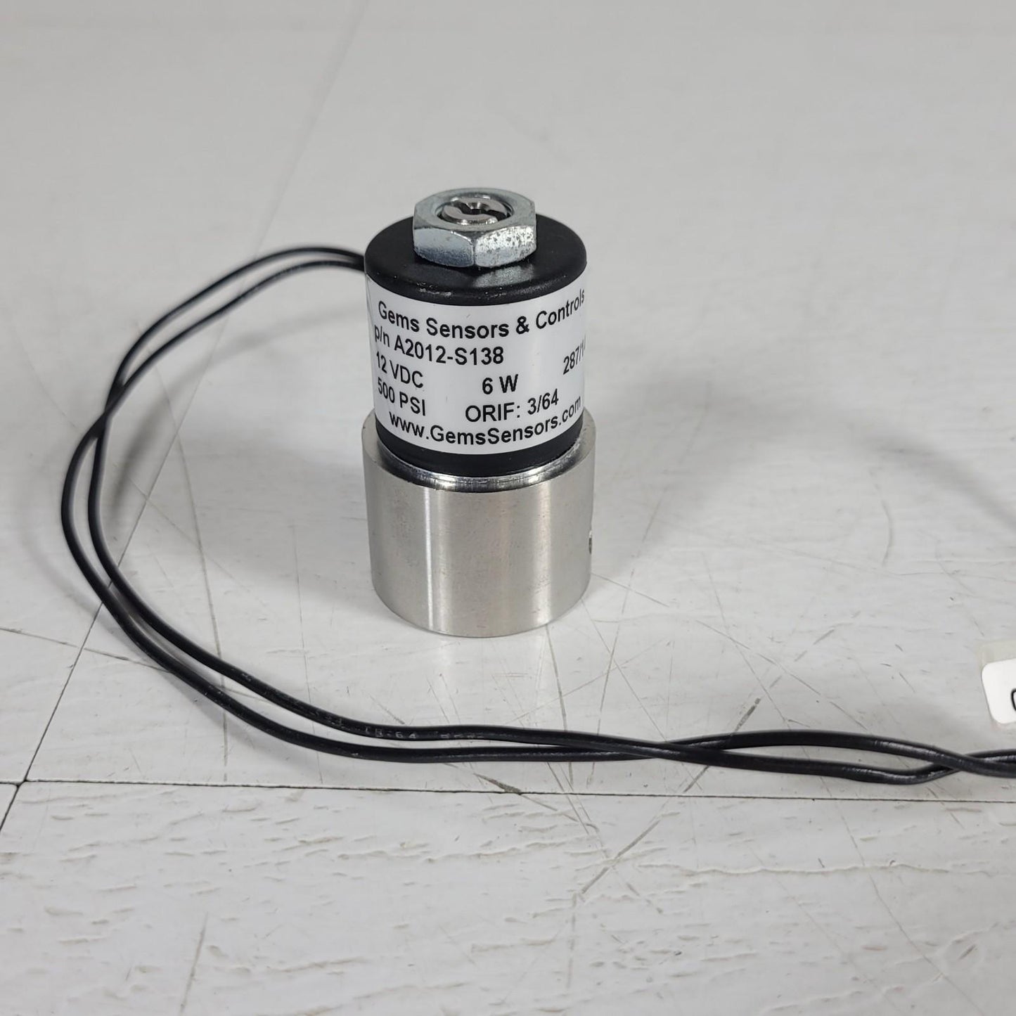 Gems Sensors & Controls A2012-S138 Miniature Solenoid Valve 500PSI 12VDC 6W