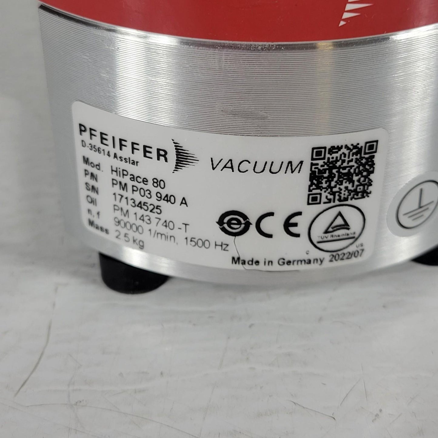 TESTED to 1.8E-6 Torr Pfeiffer HiPace 80 Turbo Pump UHV Ultra High Vacuum TC110