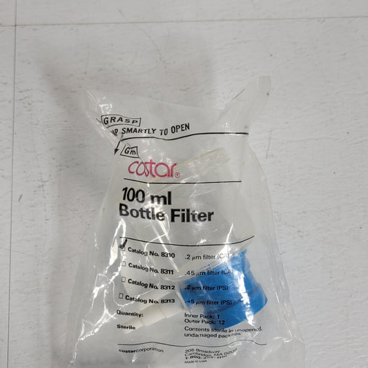 Corning Costar 8310 100 mL Bottle Top Vacuum filter 0.2 Micrometer CA Sealed