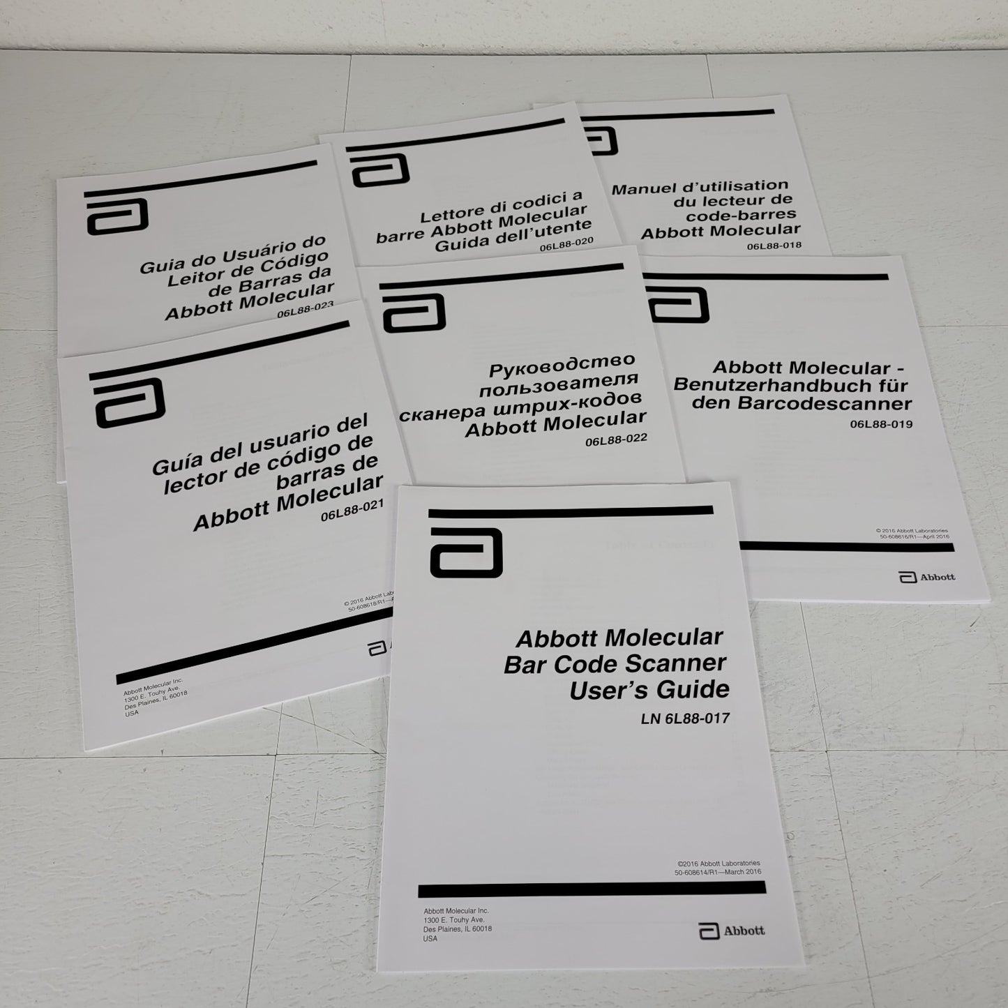 Abbott Molecular Bar Code Scanner User Guide LN6L88-017 Multilanguage Manual Set