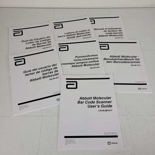 Abbott Molecular Bar Code Scanner User Guide LN6L88-017 Multilanguage Manual Set
