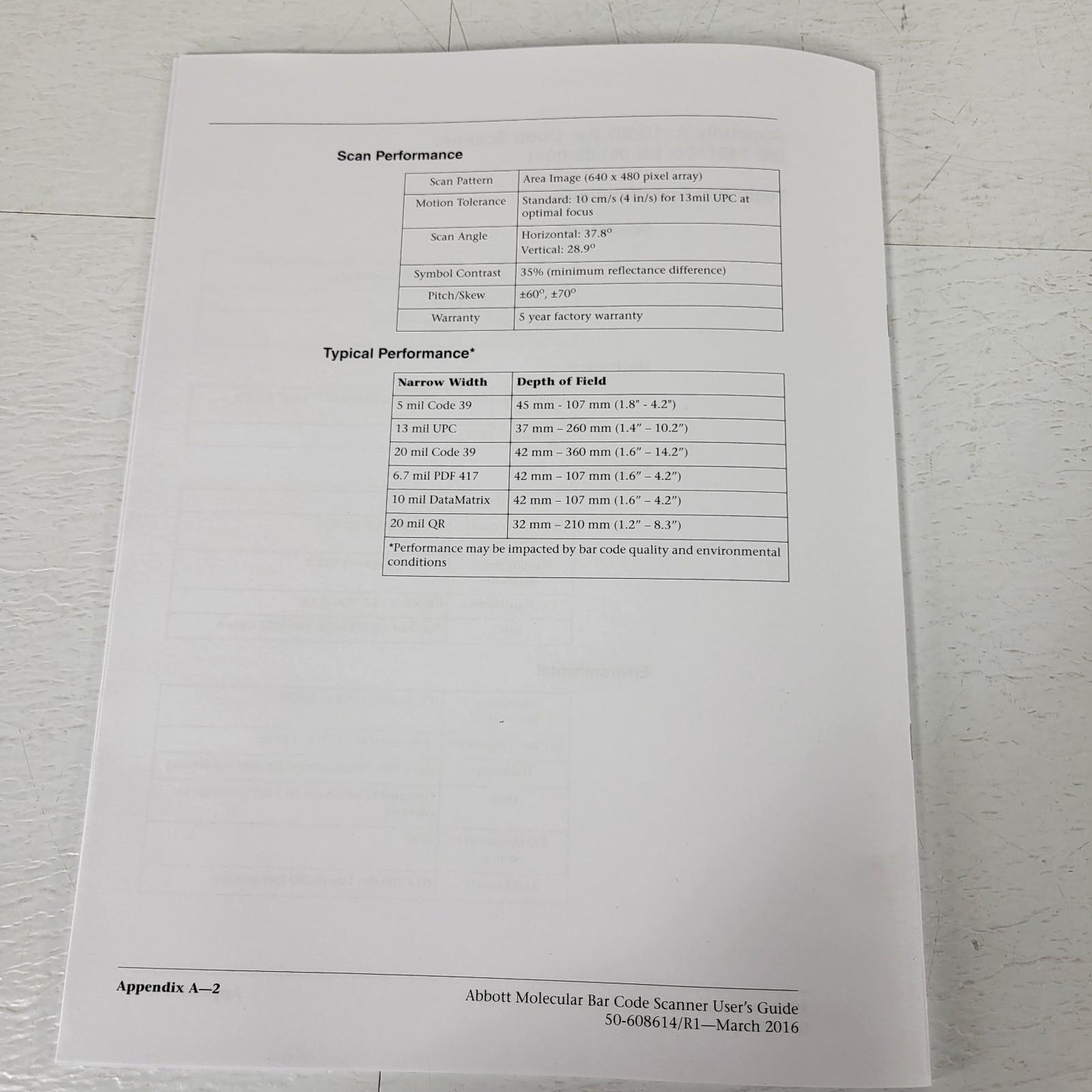 Abbott Molecular Bar Code Scanner User Guide LN6L88-017 Multilanguage Manual Set