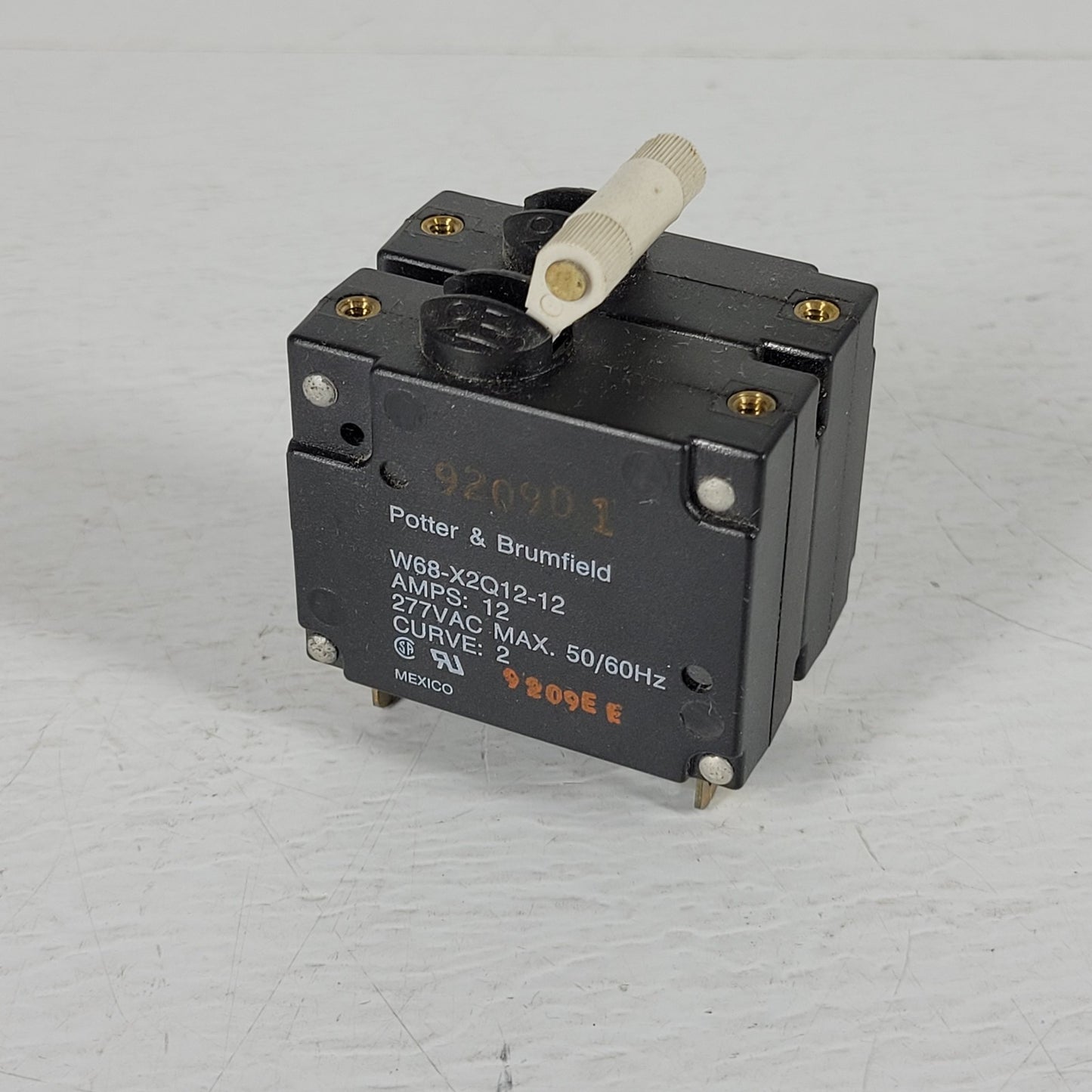 Potter & Brumfield W68-X2Q12-12 2-Pole 12-Amp Breaker Panel Mount Spade Terminal