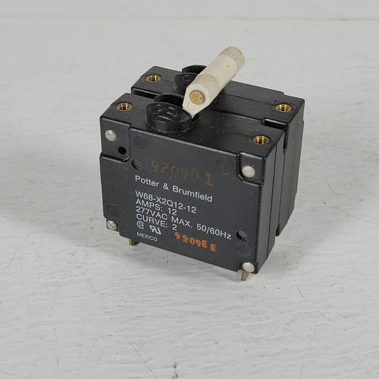 Potter & Brumfield W68-X2Q12-12 2-Pole 12-Amp Breaker Panel Mount Spade Terminal