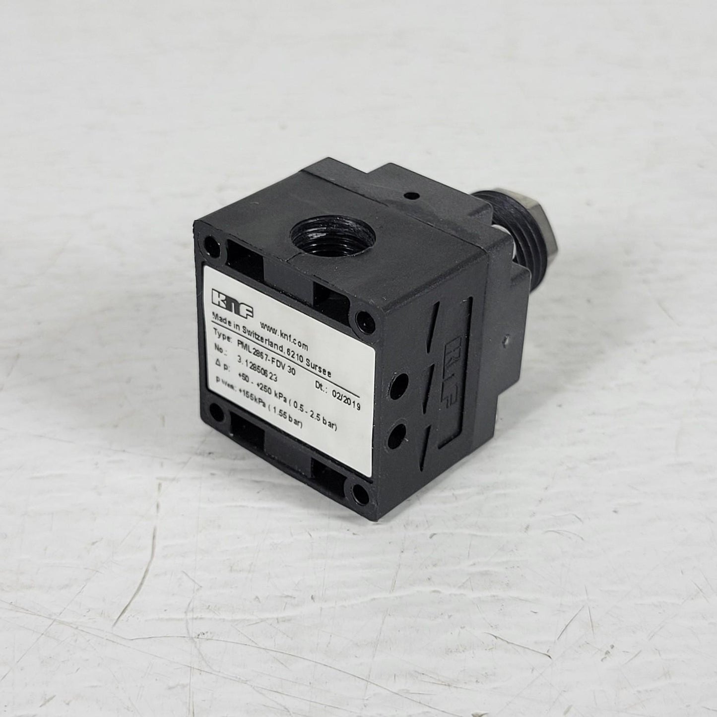 KNF PML2867-FDV30 Differential Pressure Switch 3/8" NPT Threaded Port Hex Adjust