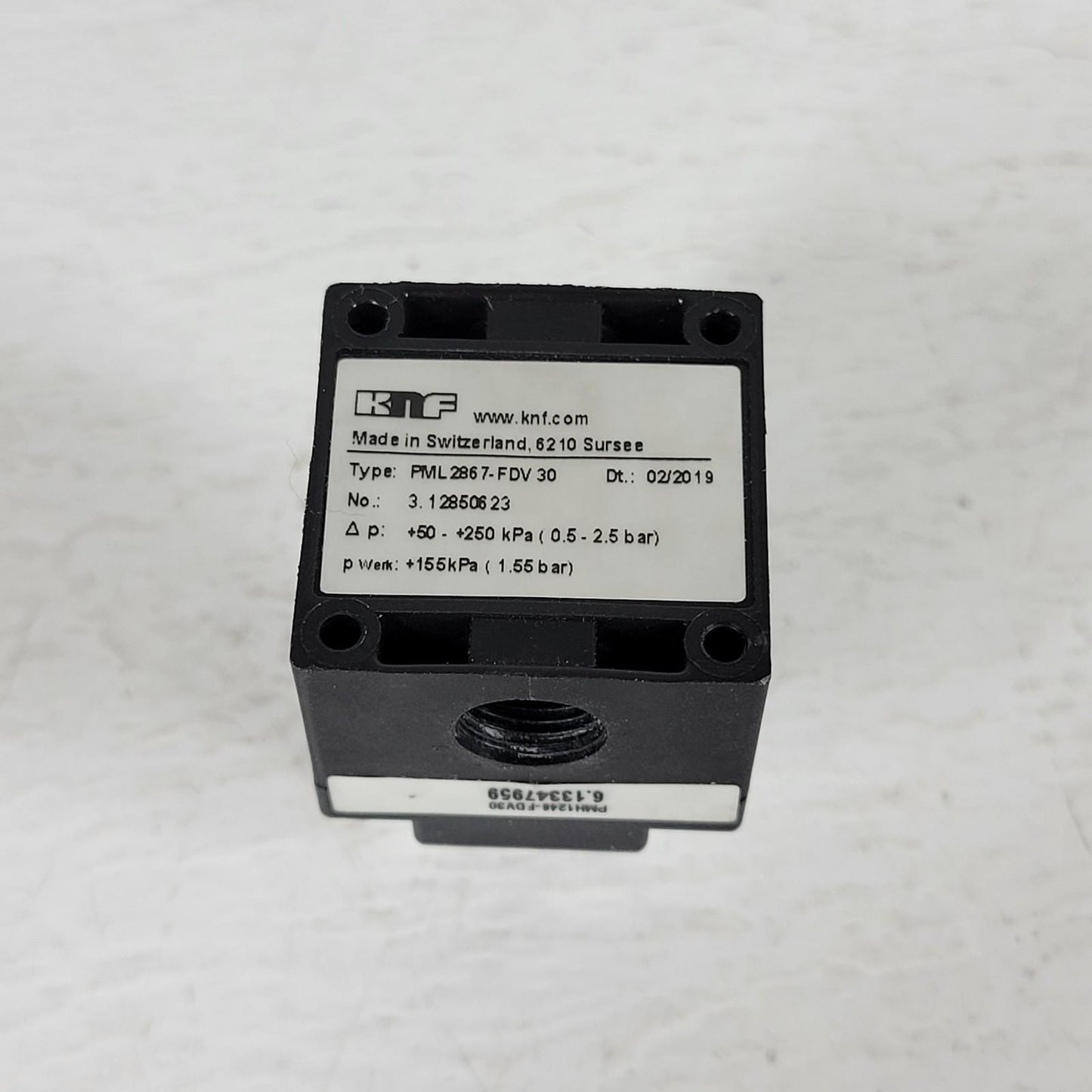 KNF PML2867-FDV30 Differential Pressure Switch 3/8" NPT Threaded Port Hex Adjust