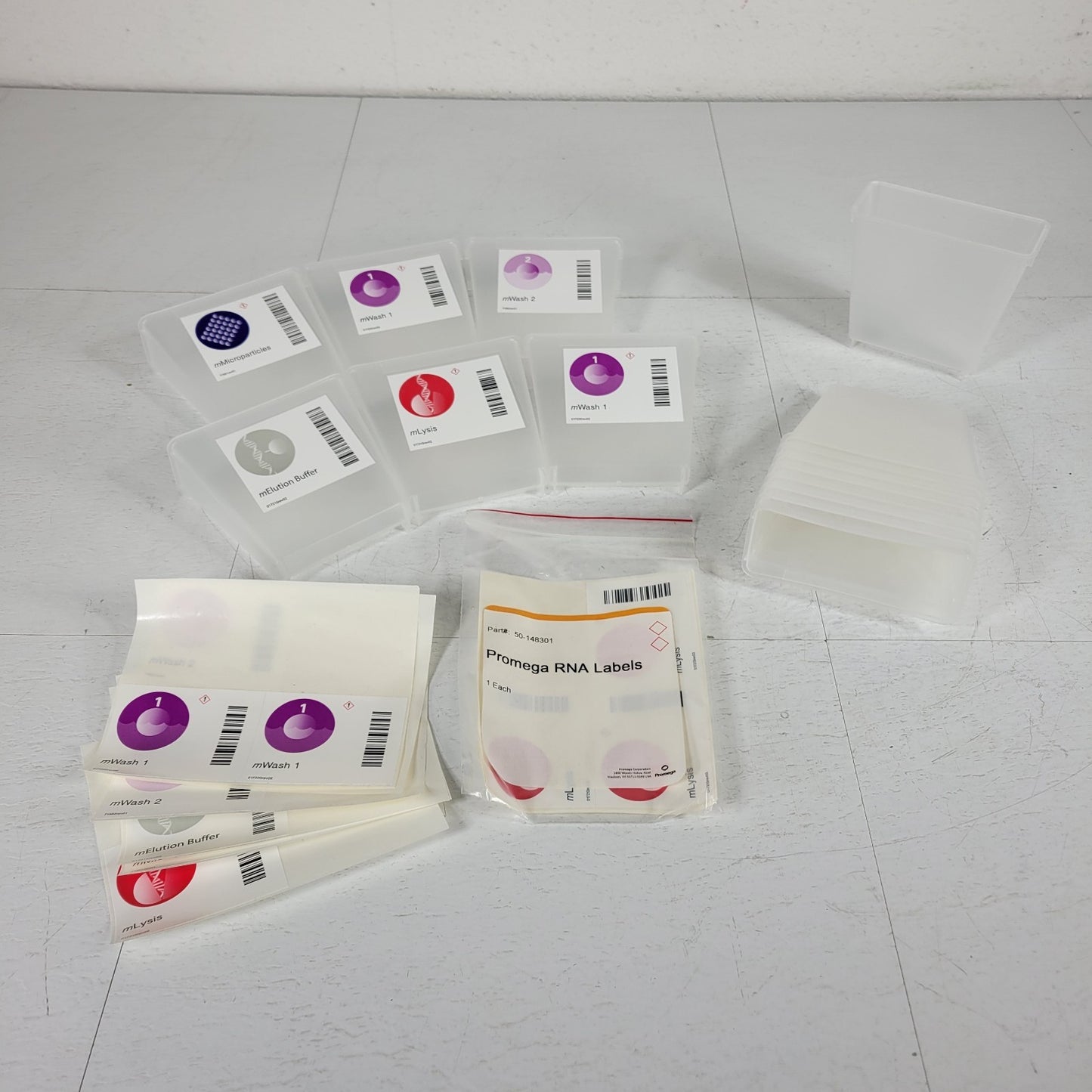 Tecan Freedom Evo 50-148301 Promega RNA Containers and Labels 9 Blank 6 Marked