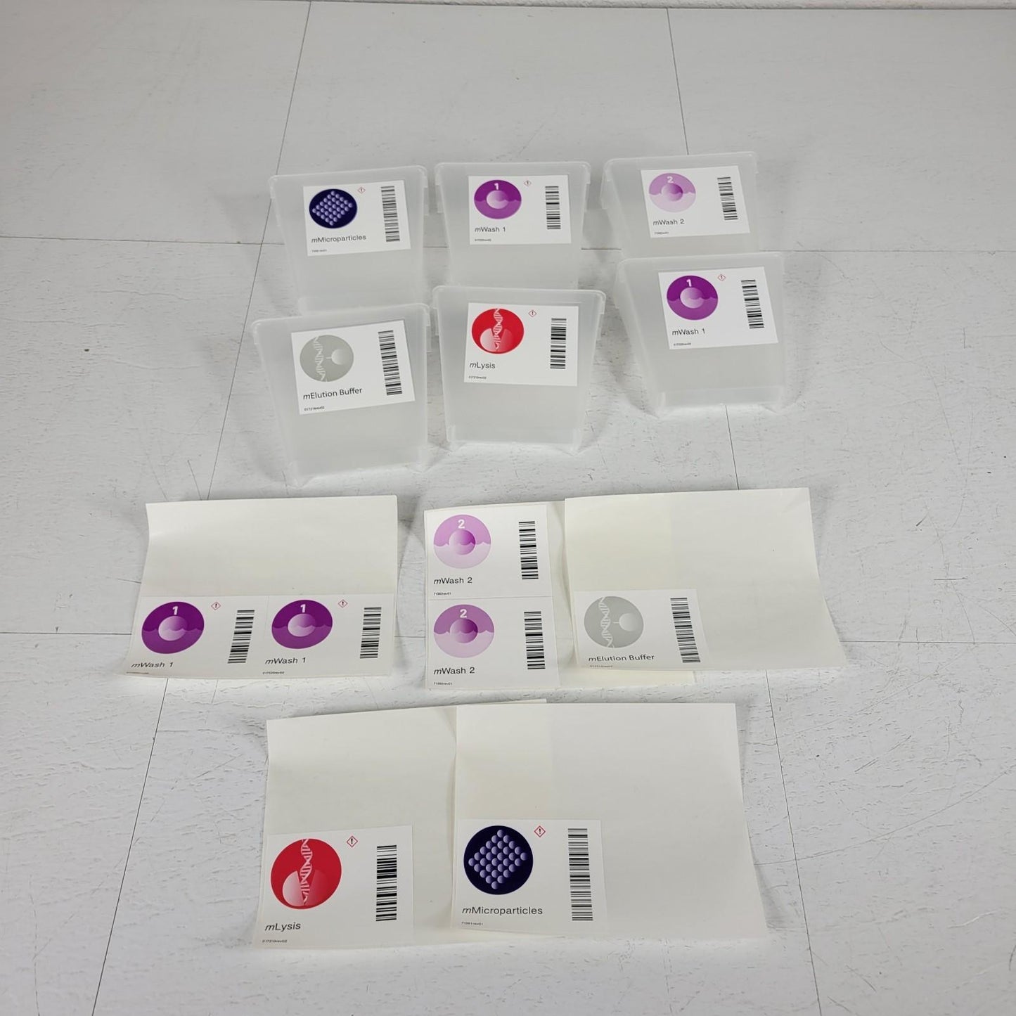 Tecan Freedom Evo 50-148301 Promega RNA Containers and Labels 9 Blank 6 Marked