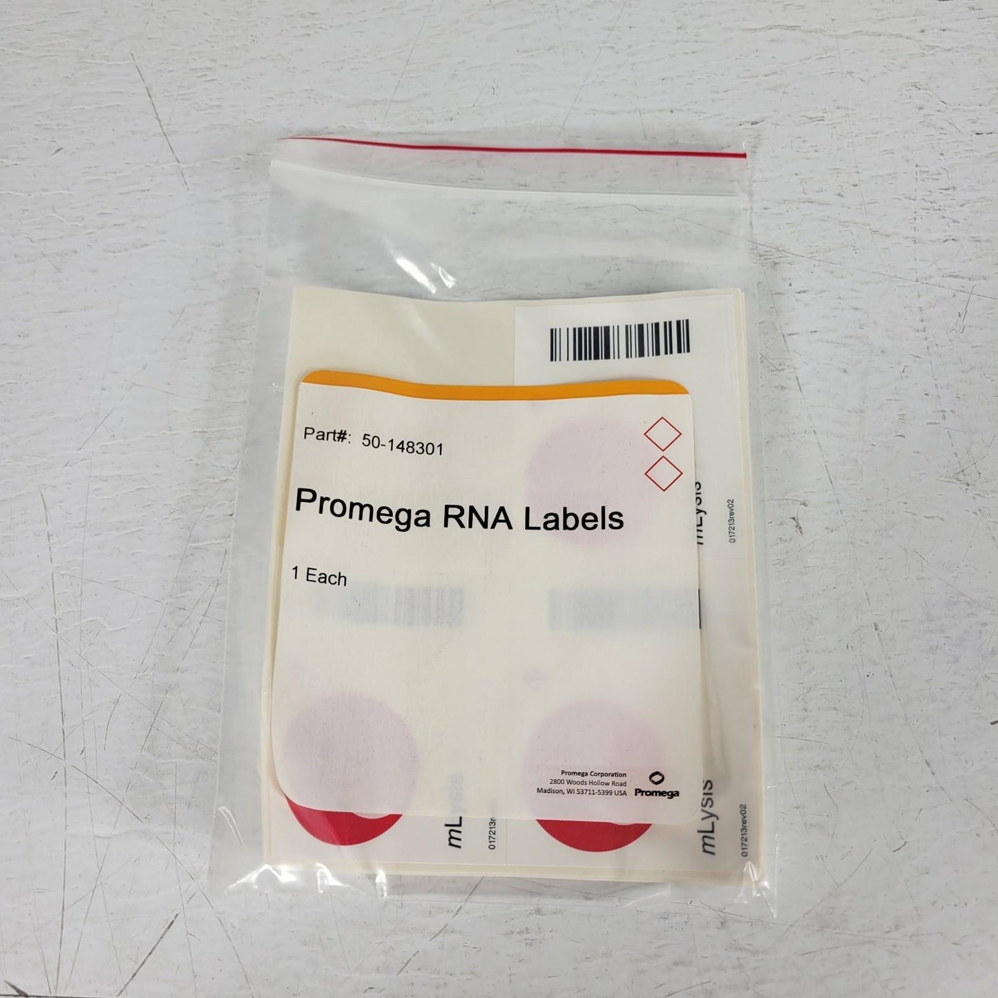 Tecan Freedom Evo 50-148301 Promega RNA Containers and Labels 9 Blank 6 Marked