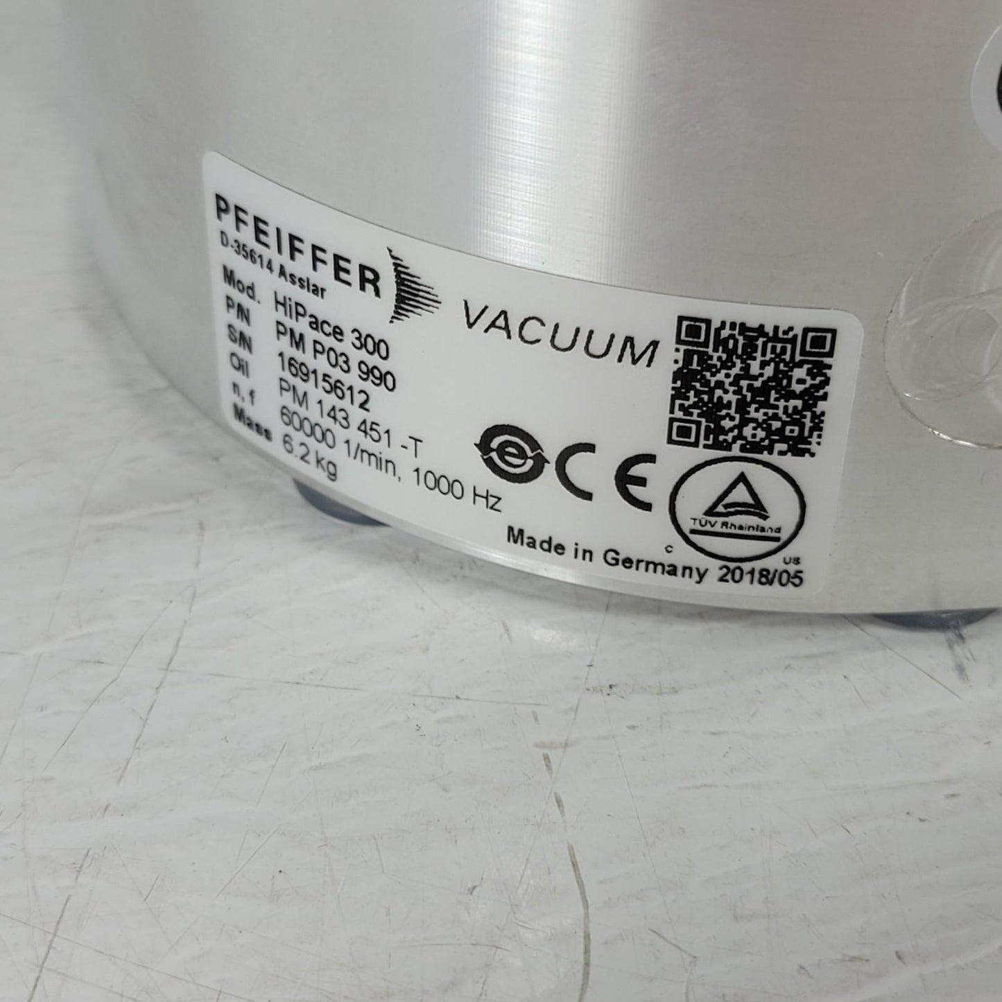 TESTED to 8.4E-7 Torr Pfeiffer HiPace 300 Turbo Pump UHV Ultra High Vacuum TC110
