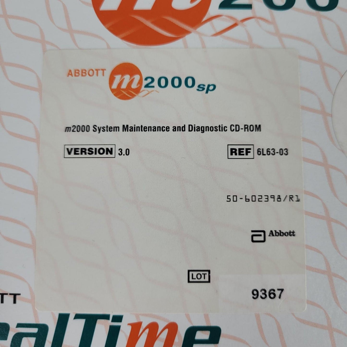 ABBOTT 6L63-03 m2000 System Maintenance and Diagnostic CD-ROM Version 3 m2000sp