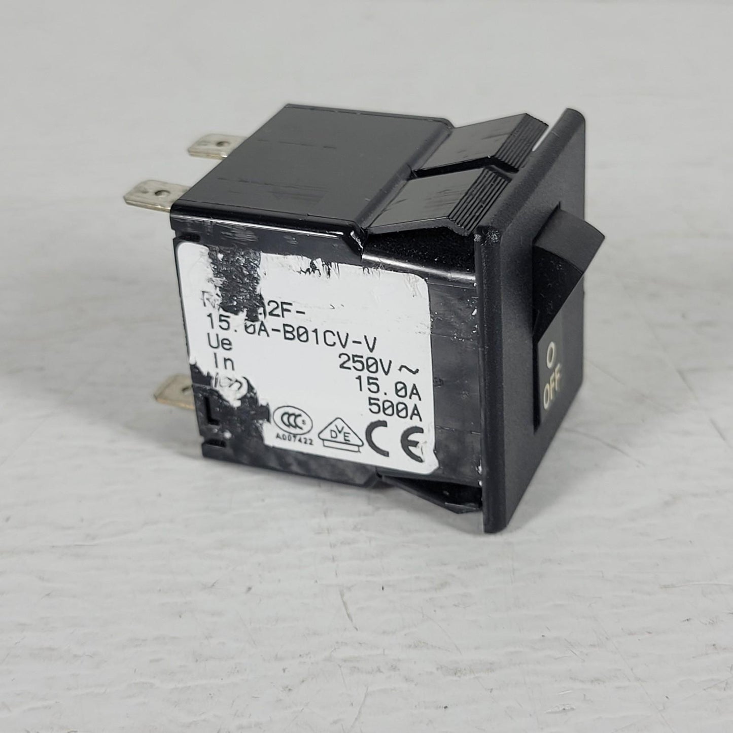 Airpax R21-62F-15.0A-B01CV-V Circuit Breaker Switch 15A 250V 500A Peak Current
