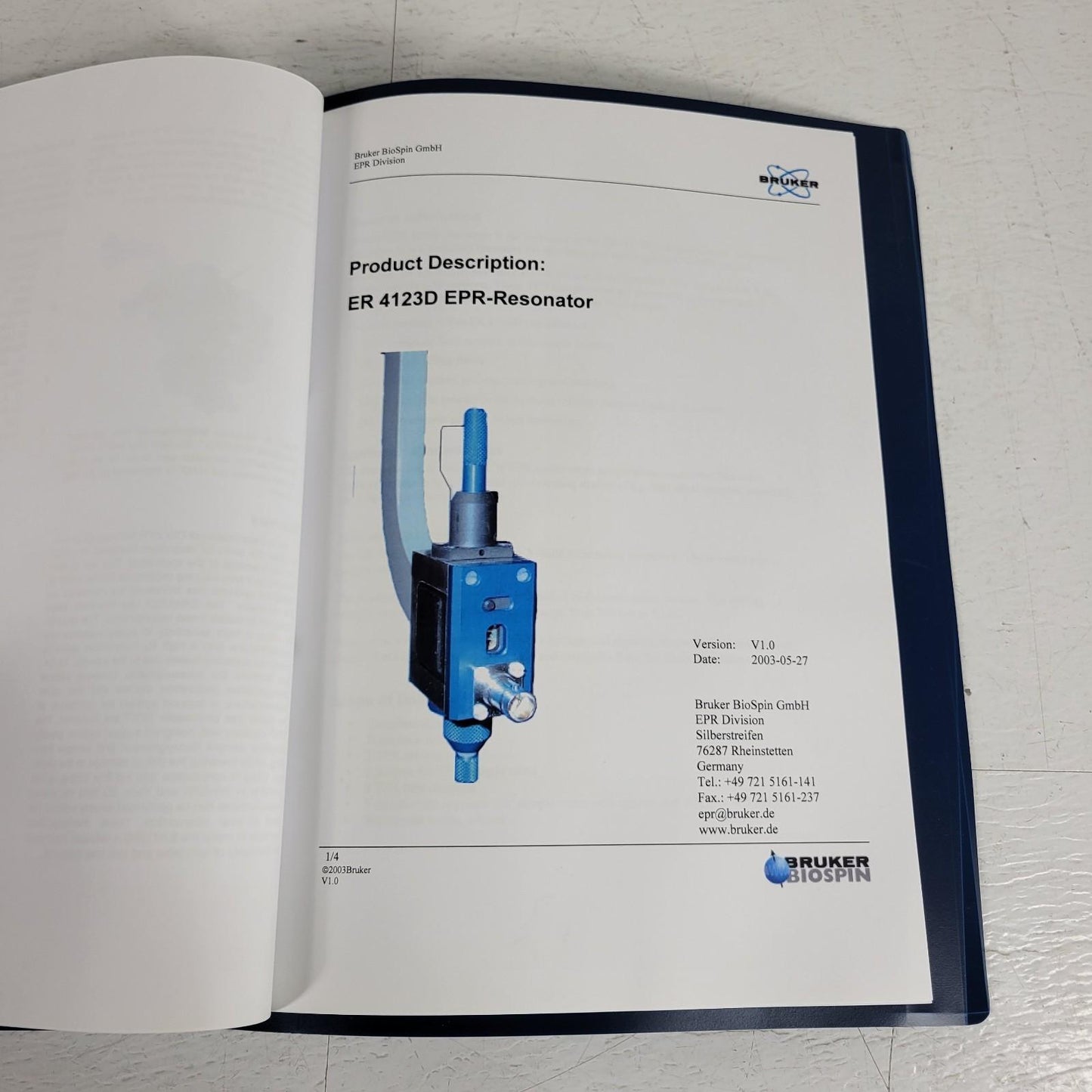 Bruker ER 4123D Dielectric RT EPR-Resonator Probehead Spin Labels 3µl Volume