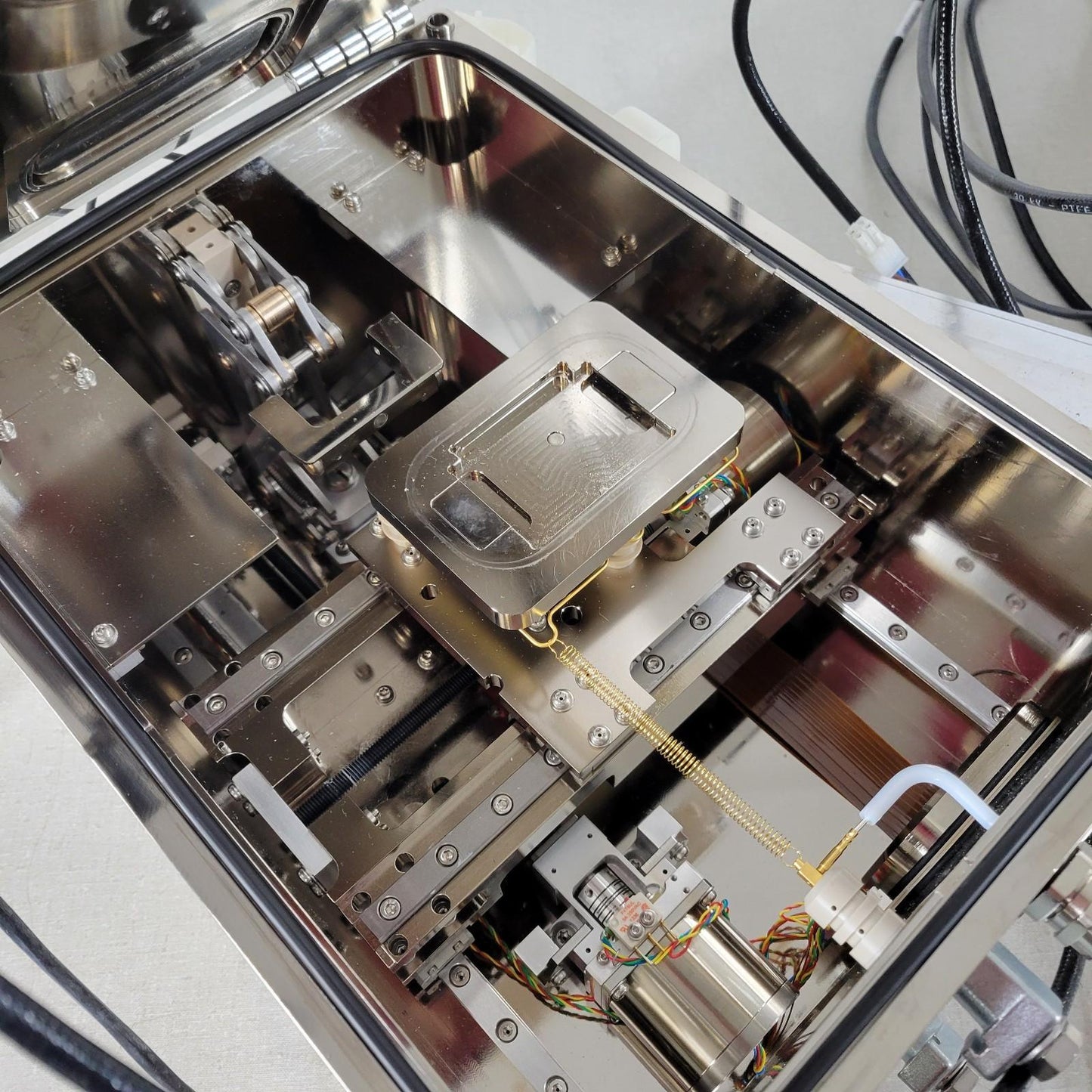 Lot of 2 Bruker UHV-Compatible XY Stage High Vacuum Mass Spectrometer Chamber
