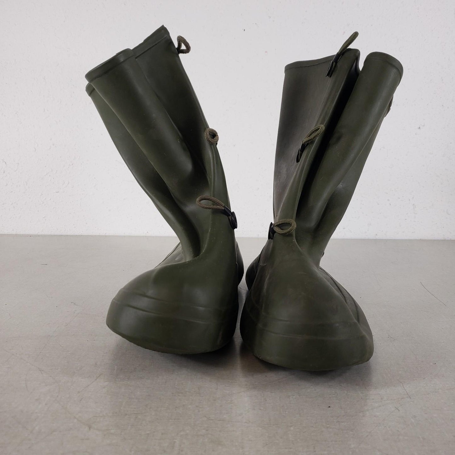 LFI Green US Military Style rubber Overboots Size 10 Button Laced Made In USA