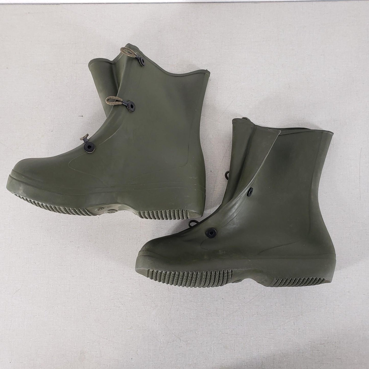LFI Green US Military Style rubber Overboots Size 10 Button Laced Made In USA