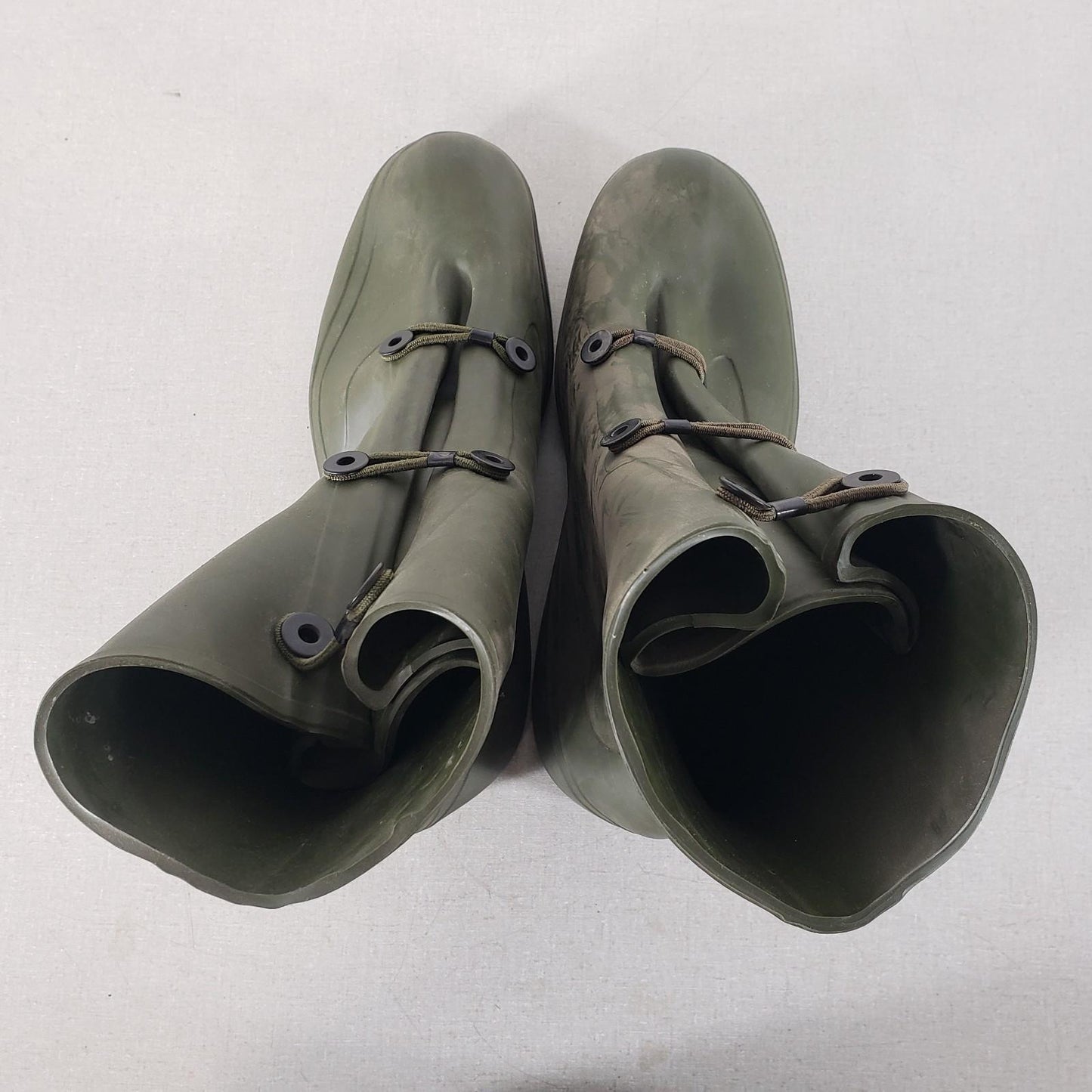 LFI Green US Military Style rubber Overboots Size 10 Button Laced Made In USA