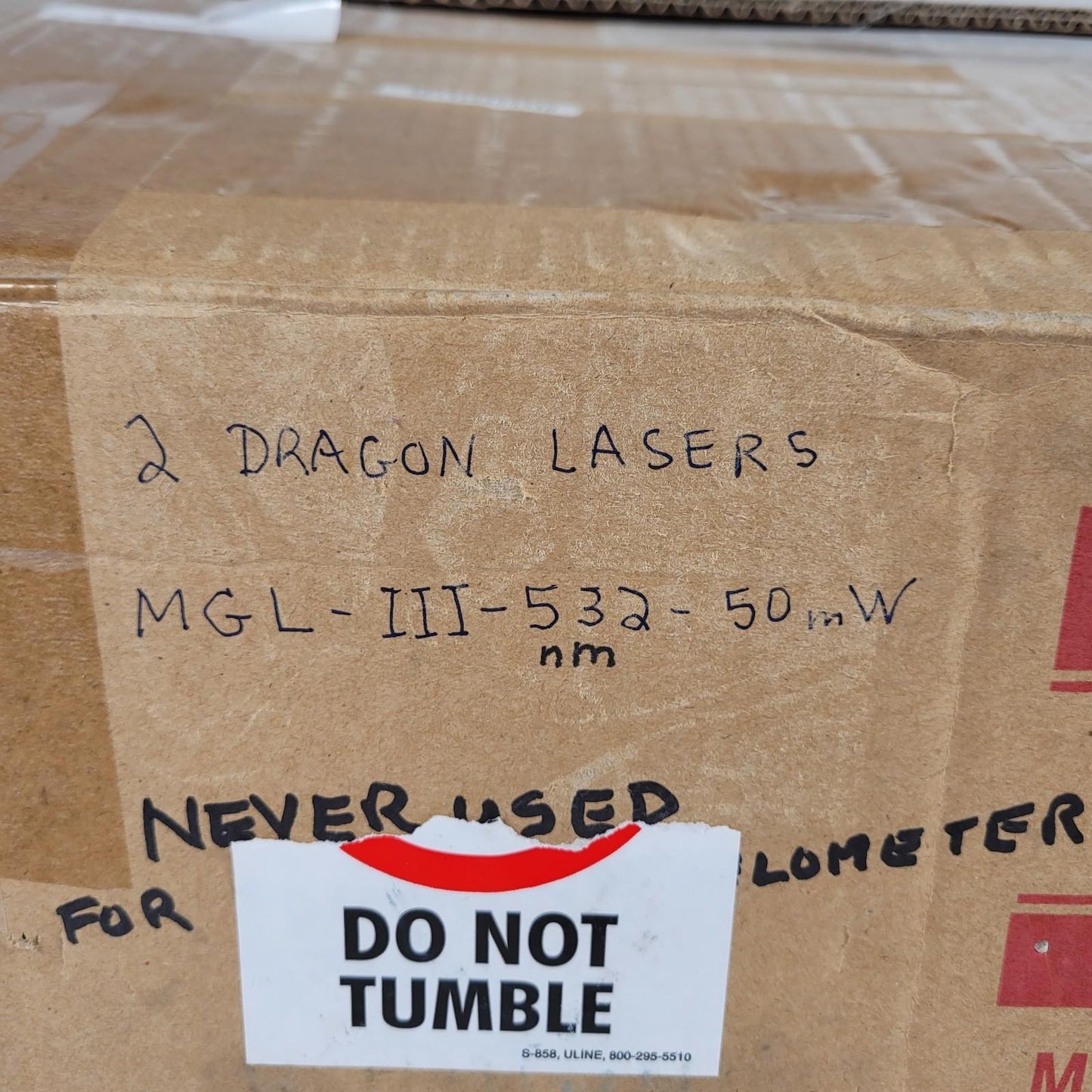 TESTED Dragon Lasers MGL-III-532-50 532nm Head w/ PSU-III-FDA Power Supply TEM00