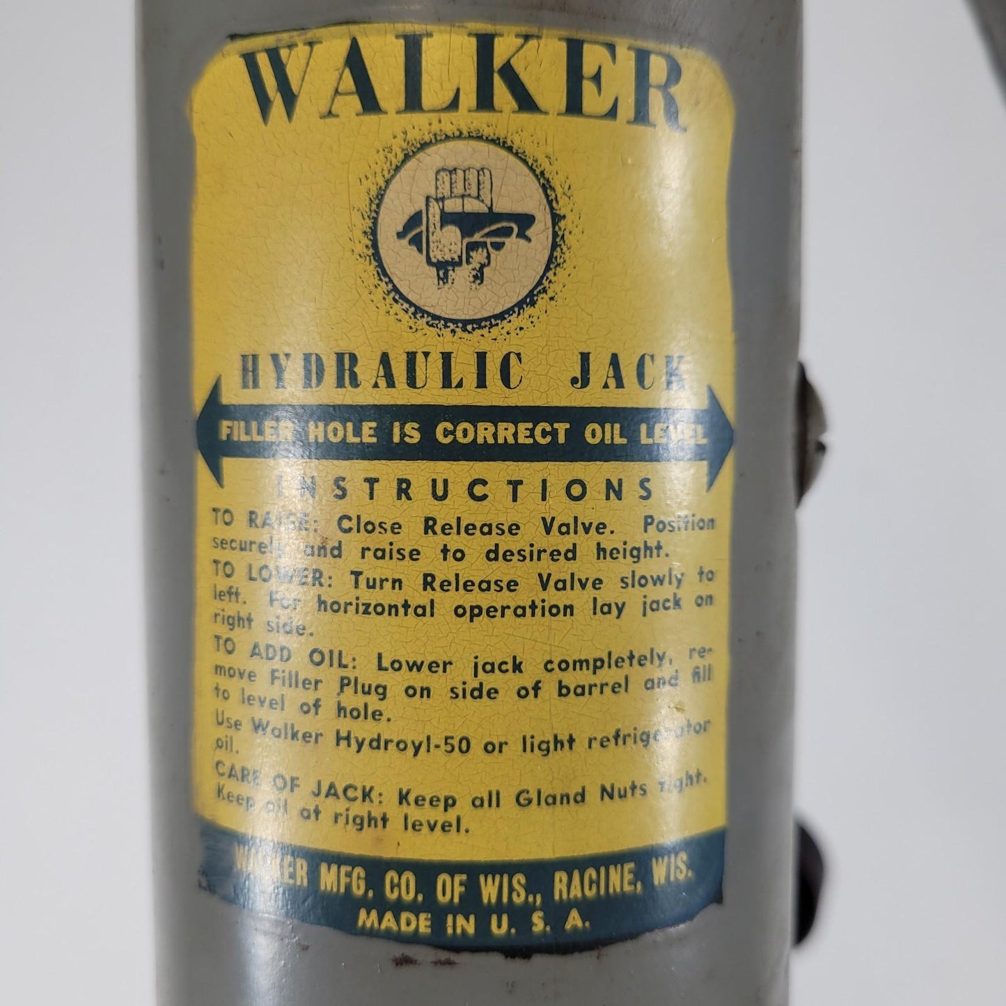Walker Hydraulic Table Press 930 Series M 5 Ton Capacity Jack w/ Wedge Inserts