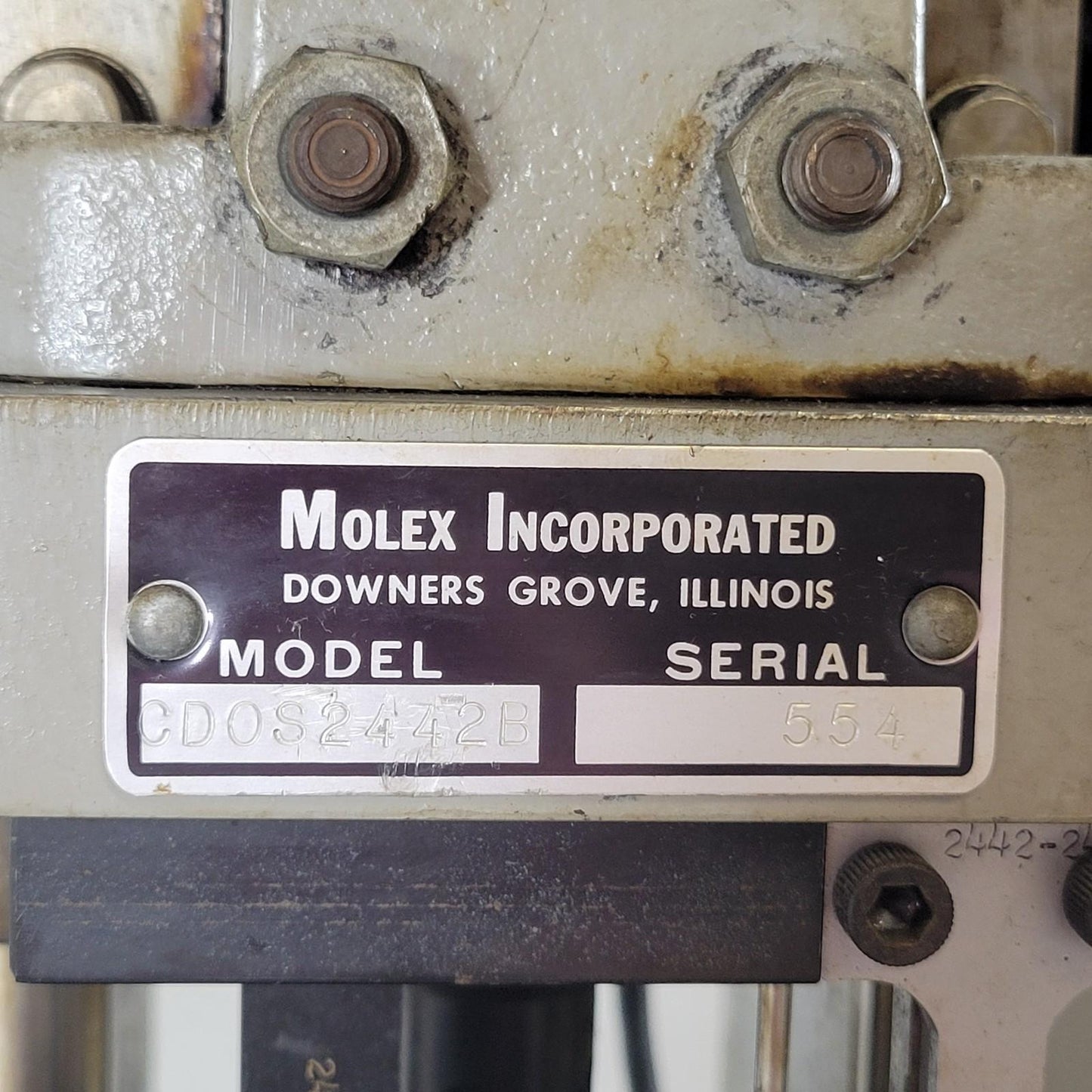 Molex CMOS2442B Table Top Bench Crimp Press Die Applicator CDOS2442B Crimper
