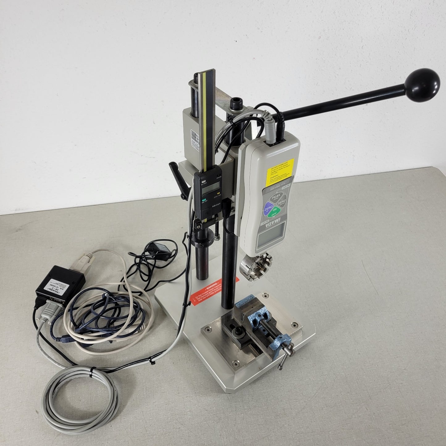 Imada NLV-220-T-S Vertical Lever Test Stand with Distance Meter 220 LB Capacity