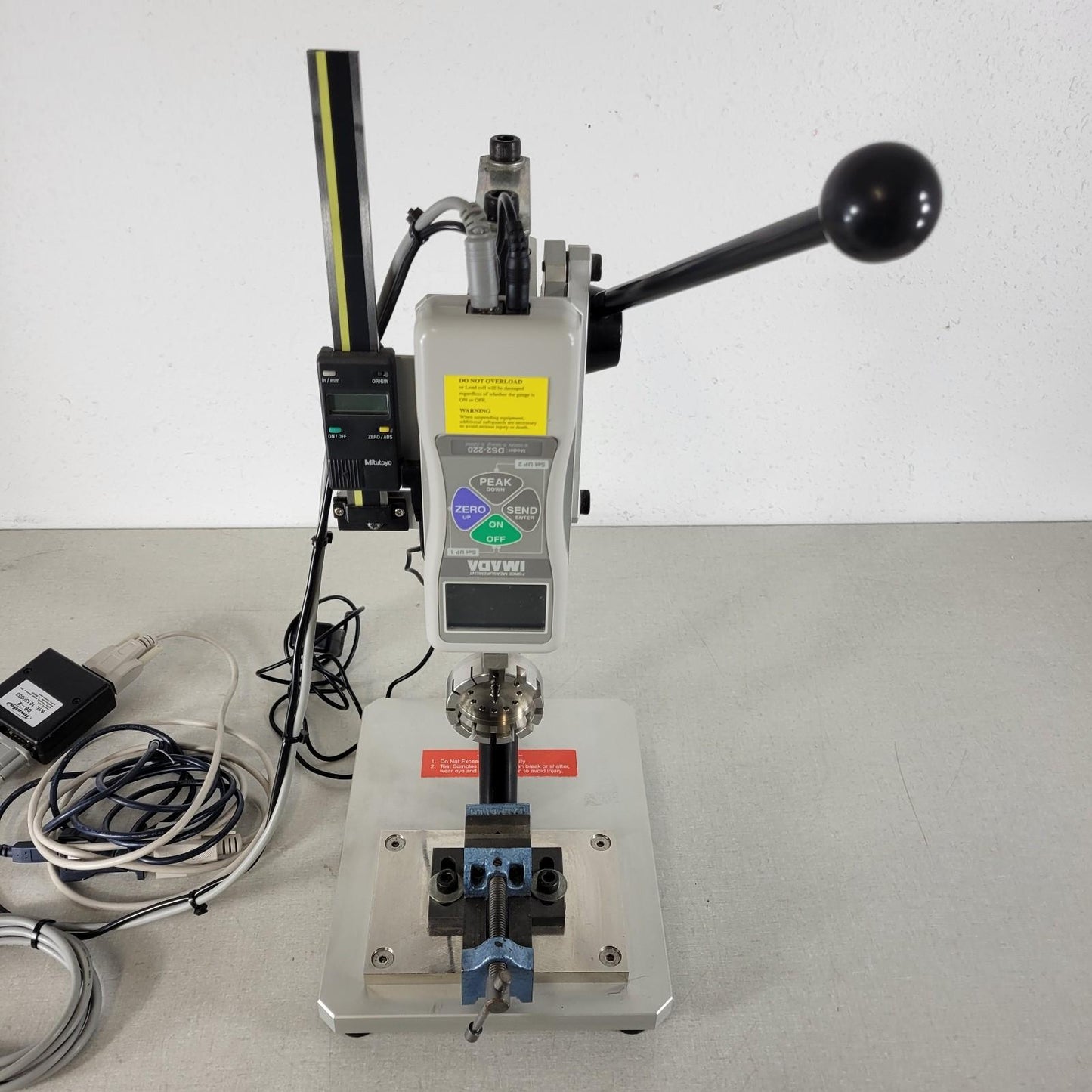 Imada NLV-220-T-S Vertical Lever Test Stand with Distance Meter 220 LB Capacity