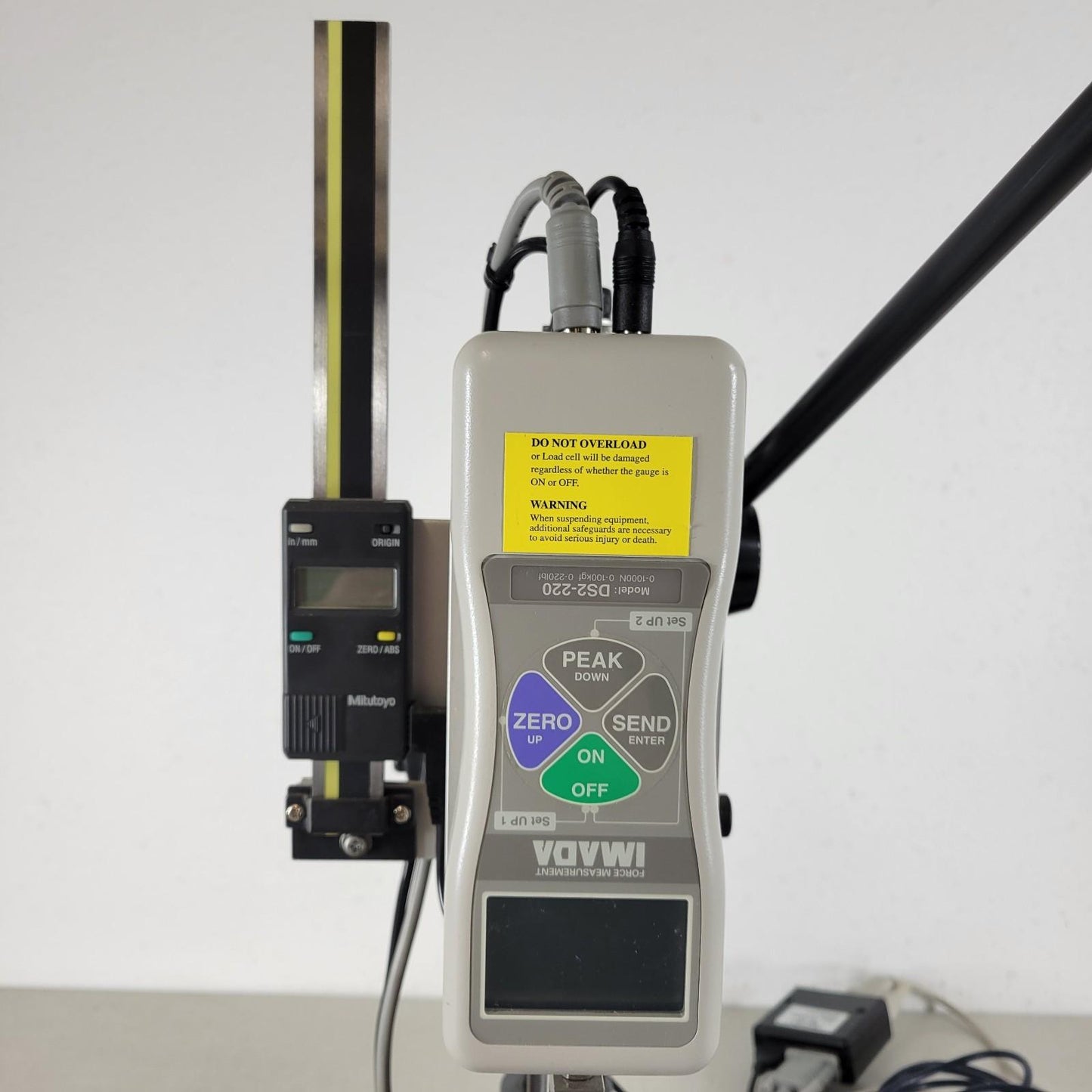 Imada NLV-220-T-S Vertical Lever Test Stand with Distance Meter 220 LB Capacity