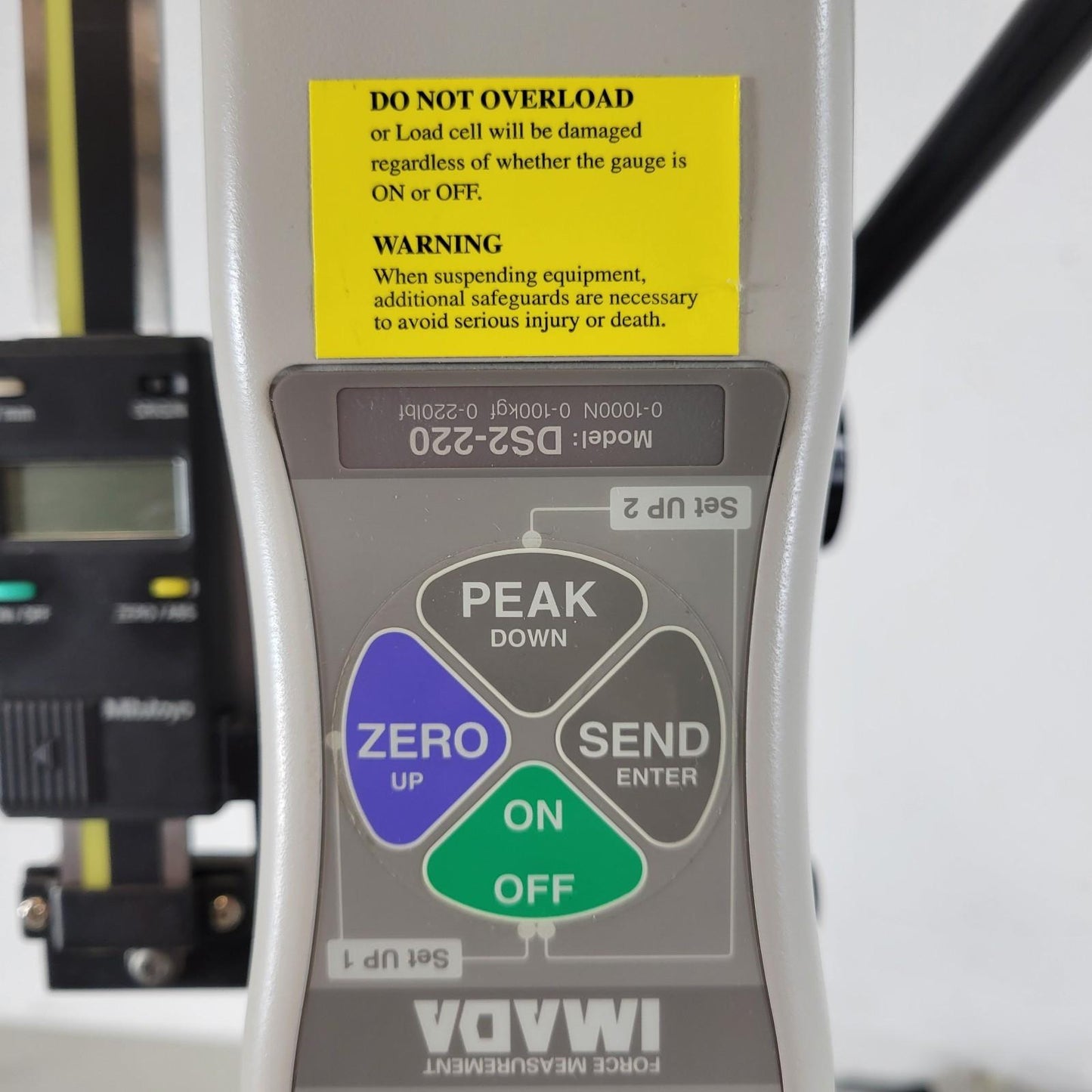 Imada NLV-220-T-S Vertical Lever Test Stand with Distance Meter 220 LB Capacity