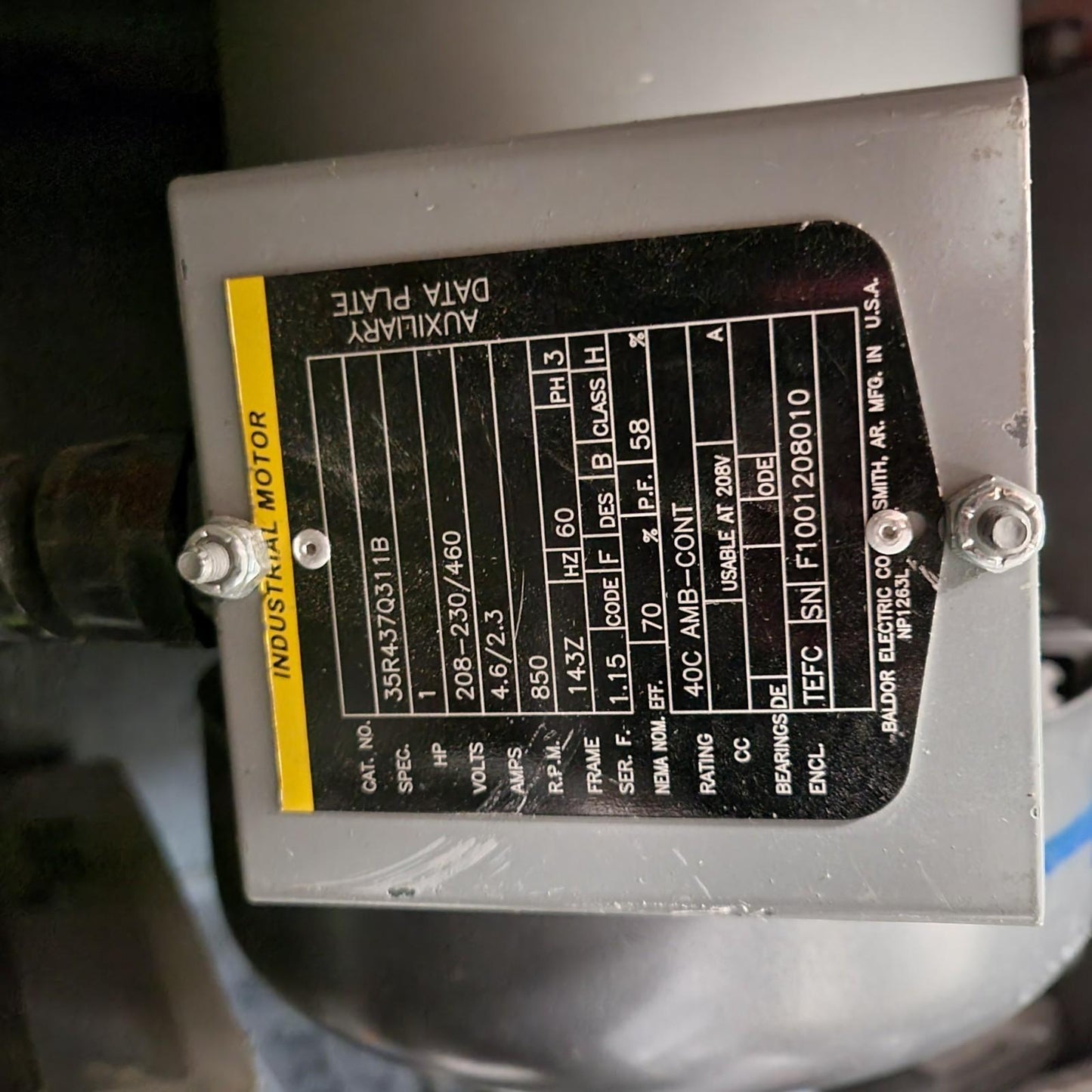 TM TSLX Engineering Ring and Puck Pulverizer Manual Clamp 3 Phase Power 230/460V