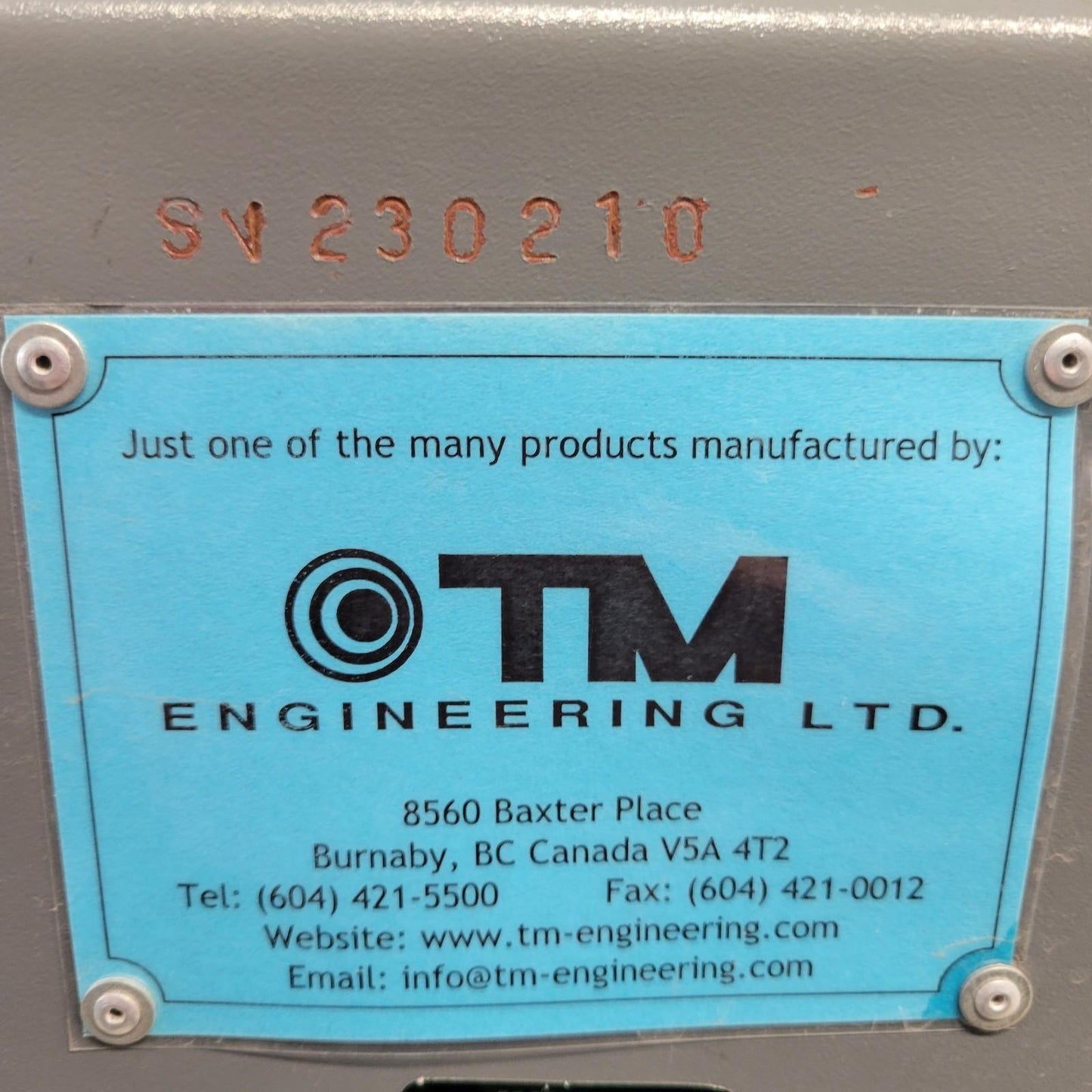 TM TSLX Engineering Ring and Puck Pulverizer Manual Clamp 3 Phase Power 230/460V