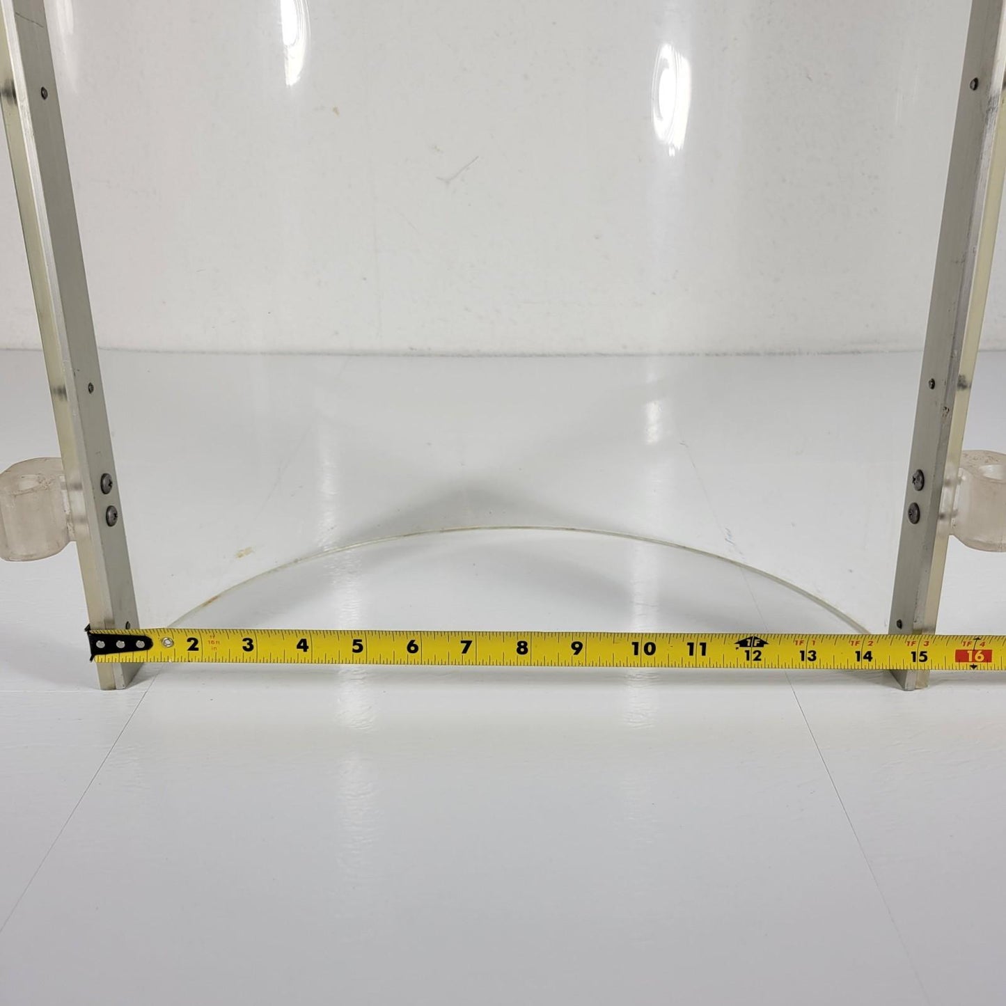 I^2R Lab Guard Rounded Lab Safety Shield 30" H 15 3/8" Wide w/ 9/16" ID Hinges