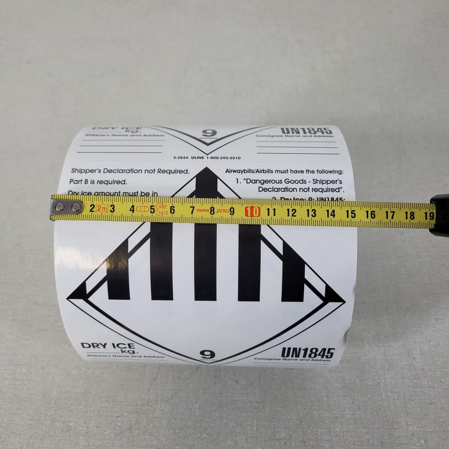 PARTIAL Uline S-2844 D.O.T. Hazard Labels Misc 9 Dry Ice 6 x 6" Permanent Adhes