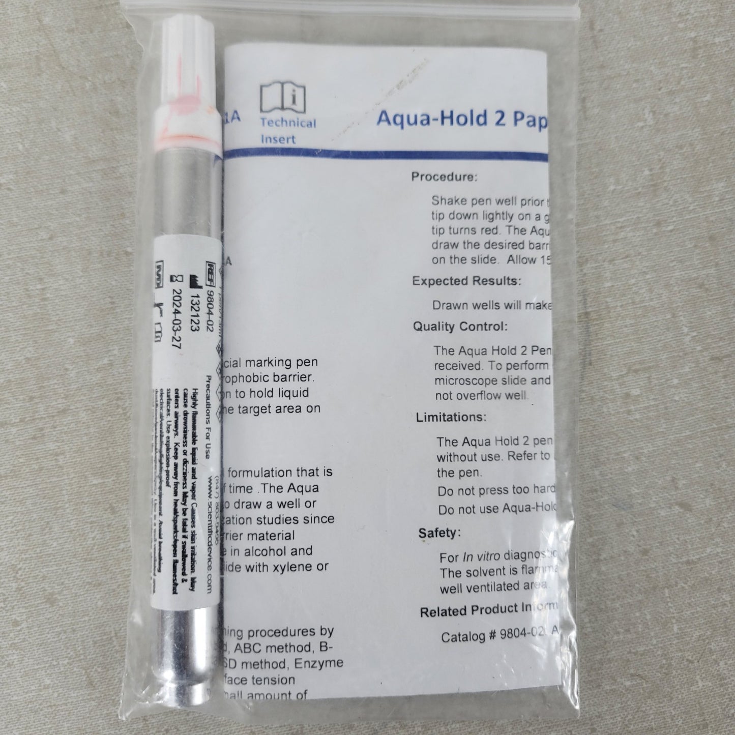 Laboratory Aqua Hold 2 Red 980402 Pap Pen Slide Liquid Repellent Barrier