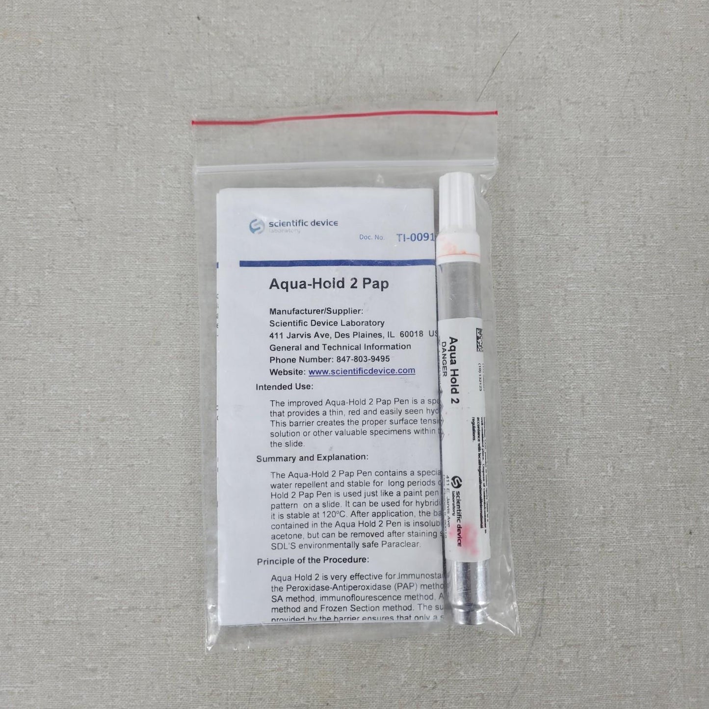 Laboratory Aqua Hold 2 Red 980402 Pap Pen Slide Liquid Repellent Barrier