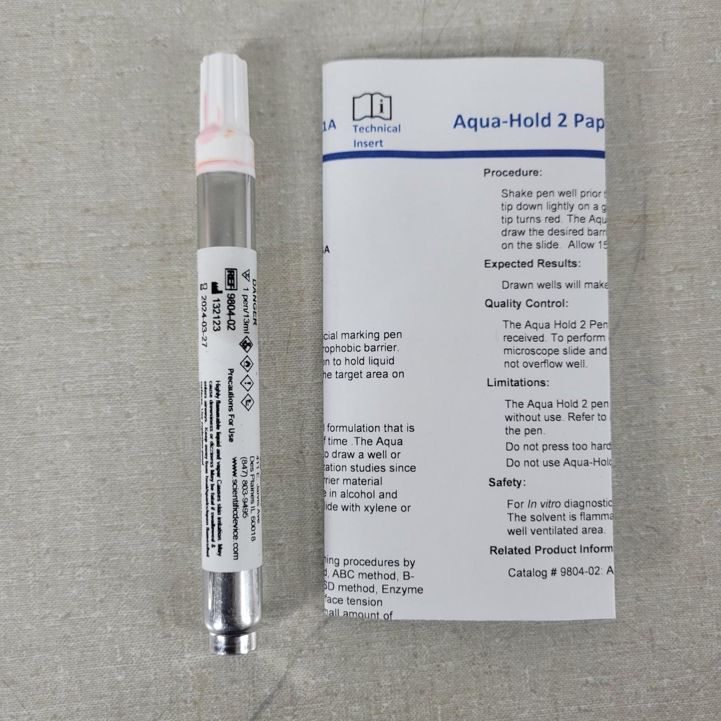 Laboratory Aqua Hold 2 Red 980402 Pap Pen Slide Liquid Repellent Barrier