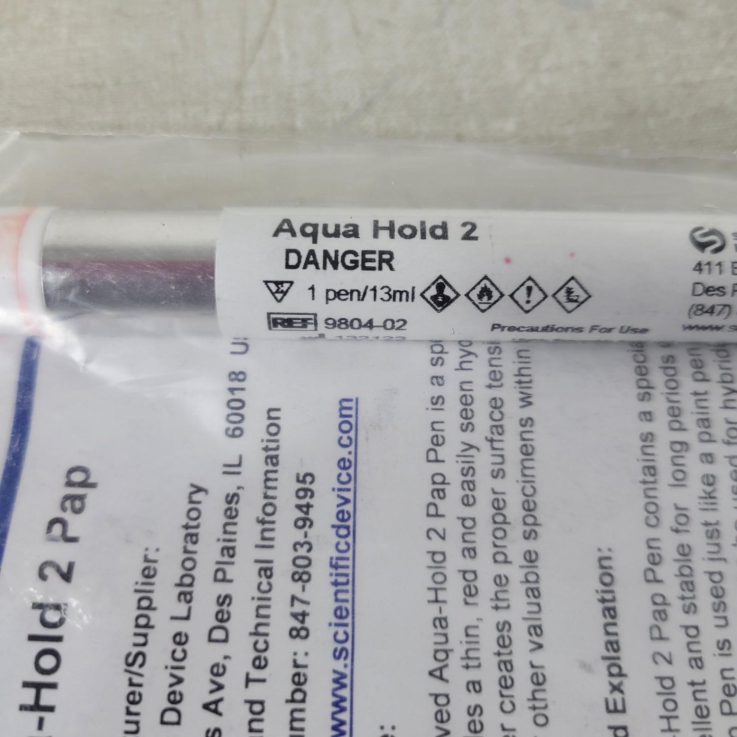 Laboratory Aqua Hold 2 Red 980402 Pap Pen Slide Liquid Repellent Barrier