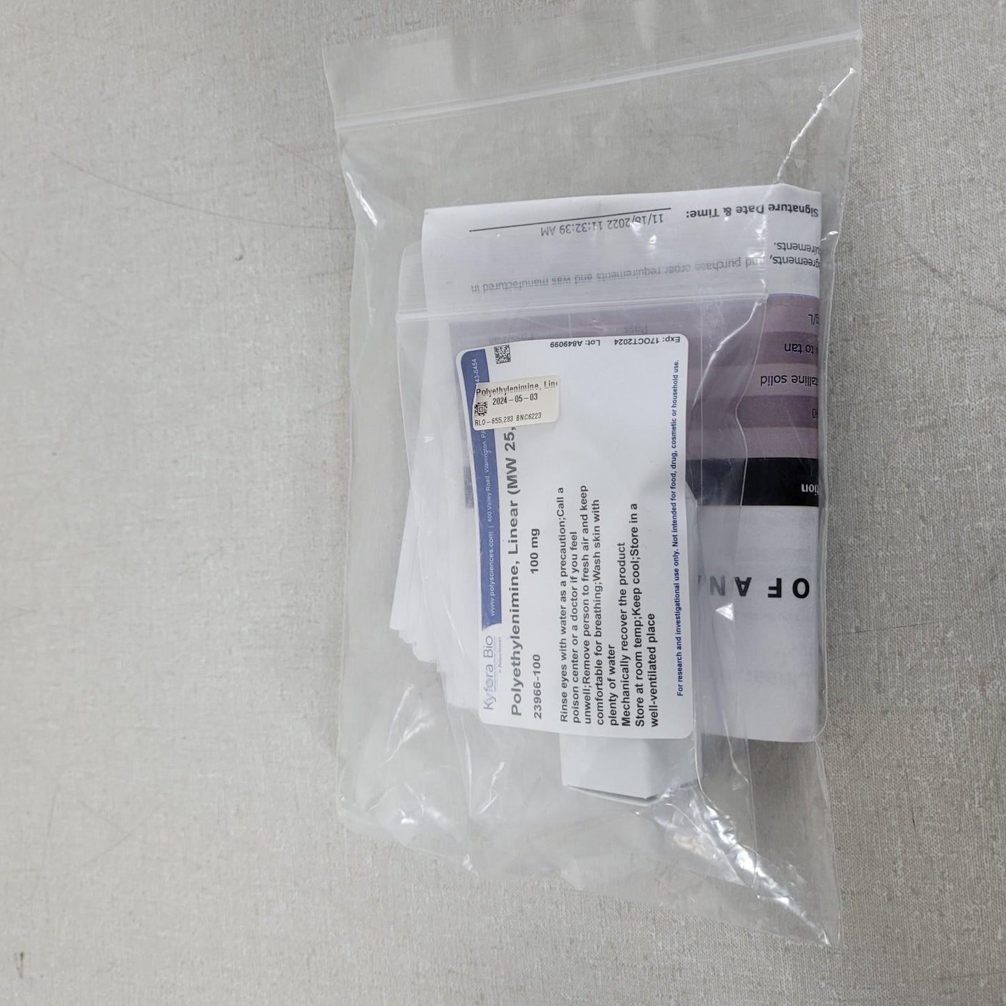 Kyfora Bio Polyethylenimine 23966-100 Linear MW 25000 Transfection Reagent