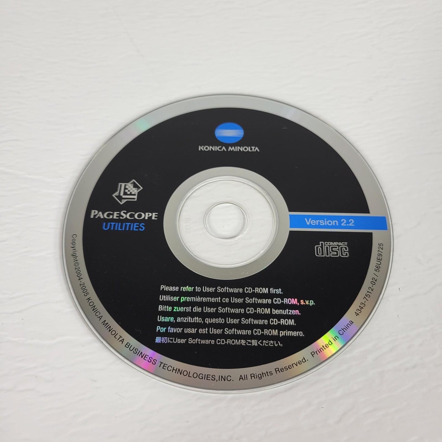Konica Minolta Bizhub C351 Manual and Postscript Printer Driver PageScope 2.2 CD