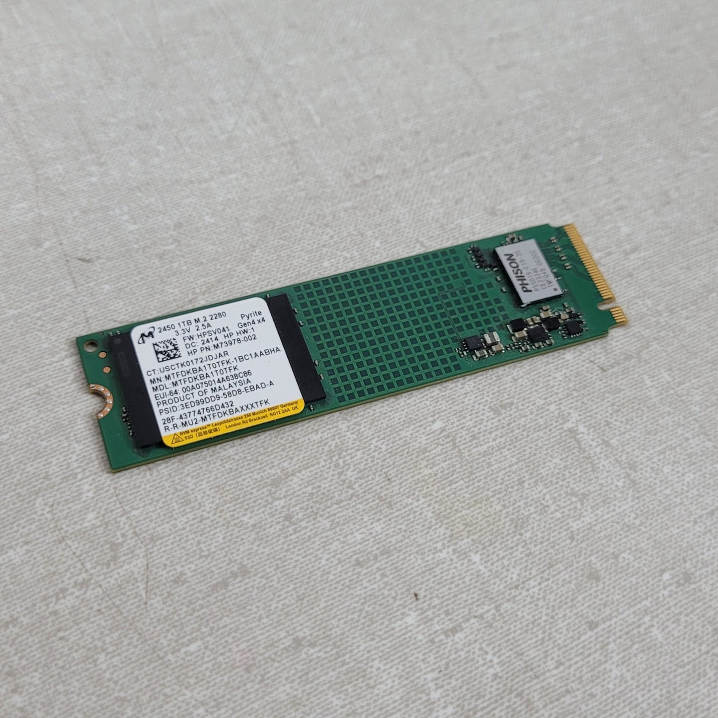 Micron 2450 Gen4 1TB M.2 2280 NAND Internal SSD MTFDKBA1T0TFK