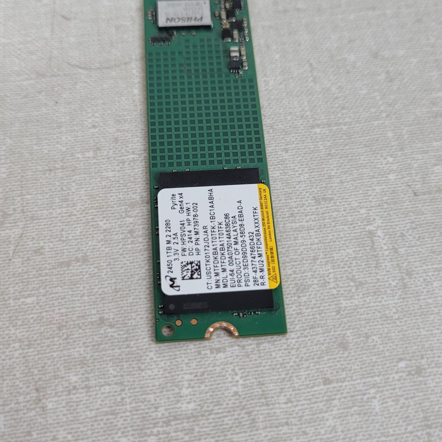 Micron 2450 Gen4 1TB M.2 2280 NAND Internal SSD MTFDKBA1T0TFK
