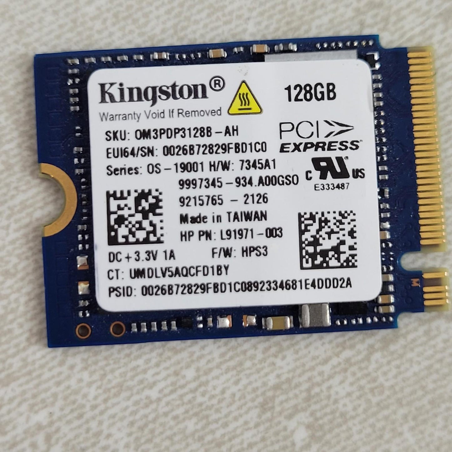 Kingston 128GB Gaming M.2 2230 Internal Solid State Drive L91971-003