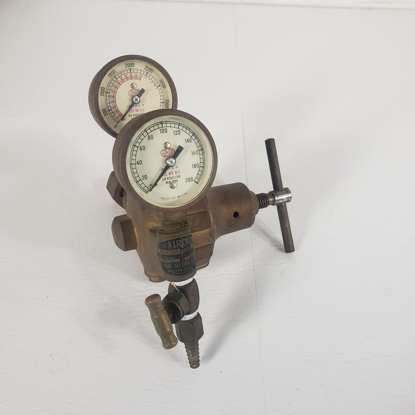 AIRCO 8410134 Vintage Oxygen Regulator 8410093 Style No. 9106